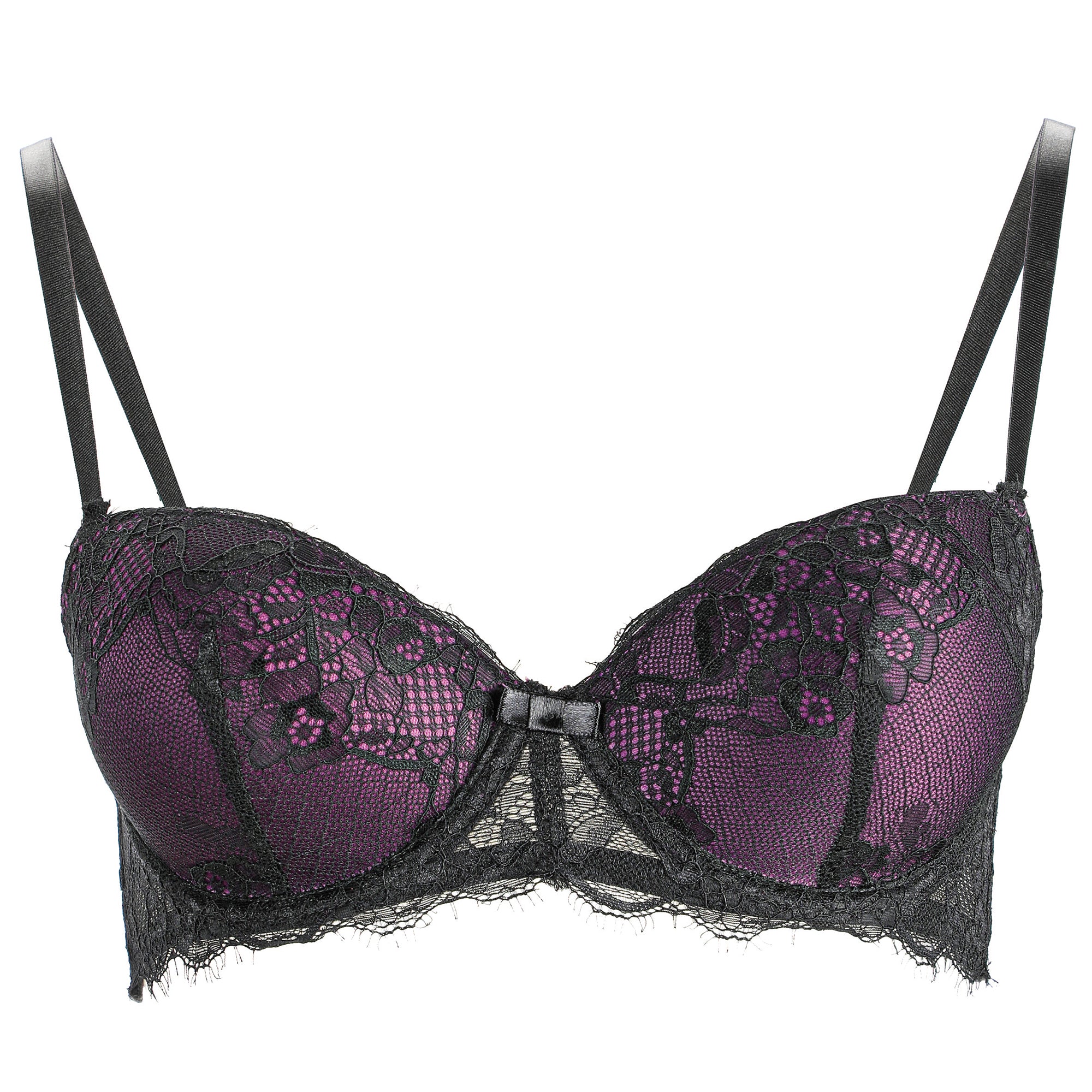 Soutien gorge violet en dentelle noir