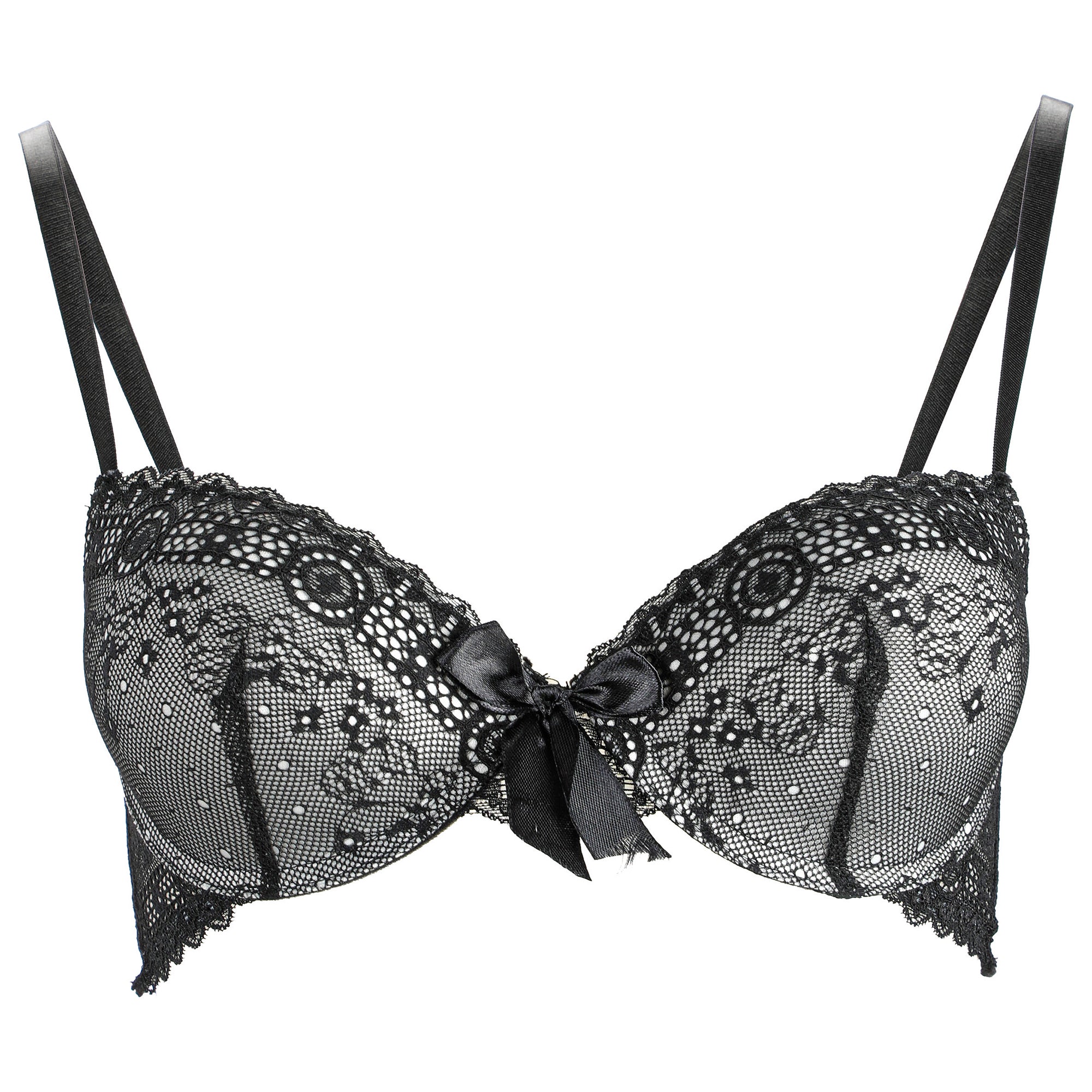 Soutien gorge gris en dentelle noir