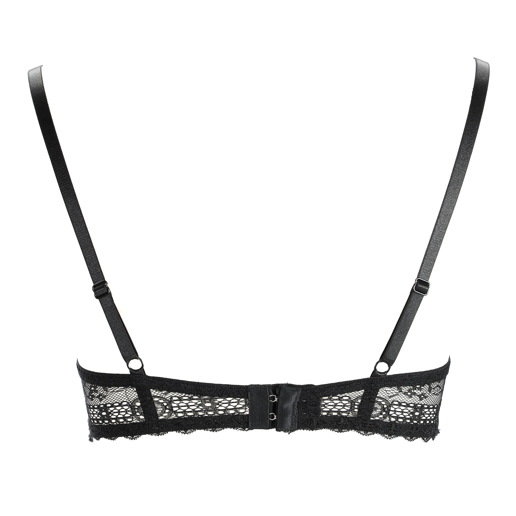 Soutien gorge gris en dentelle noir