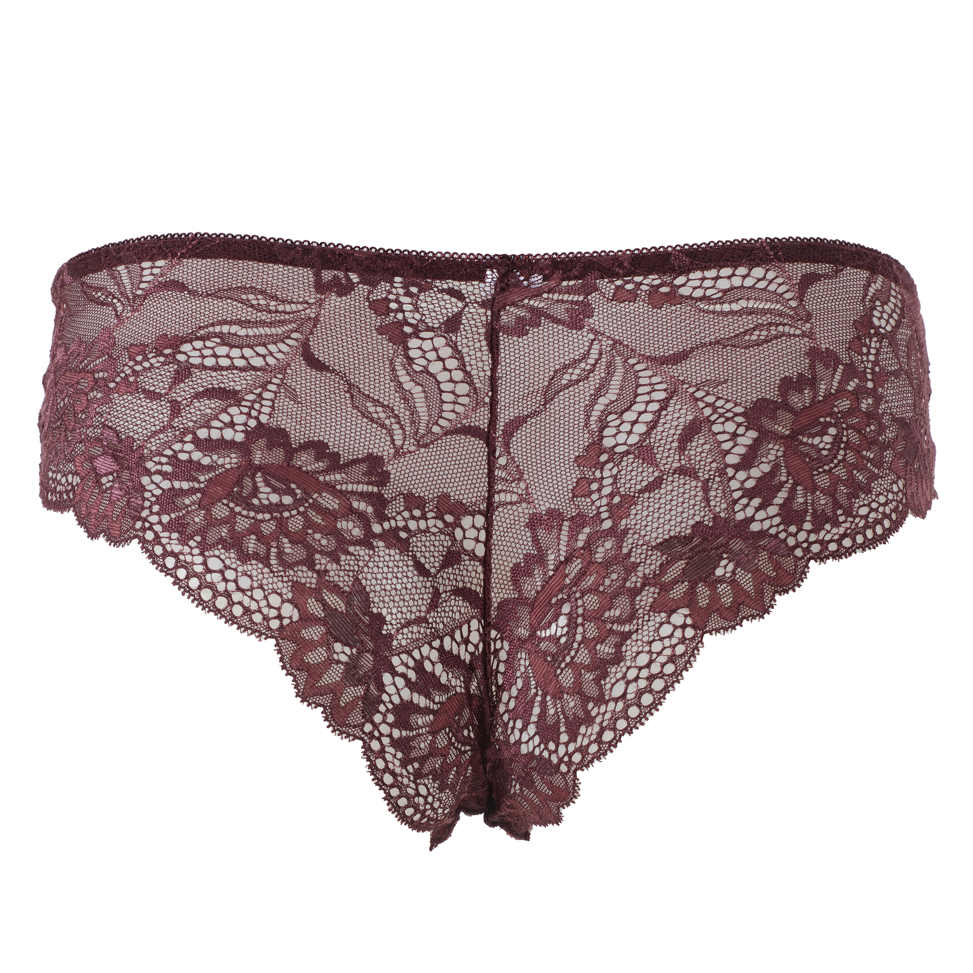 Shorty en dentelle prune