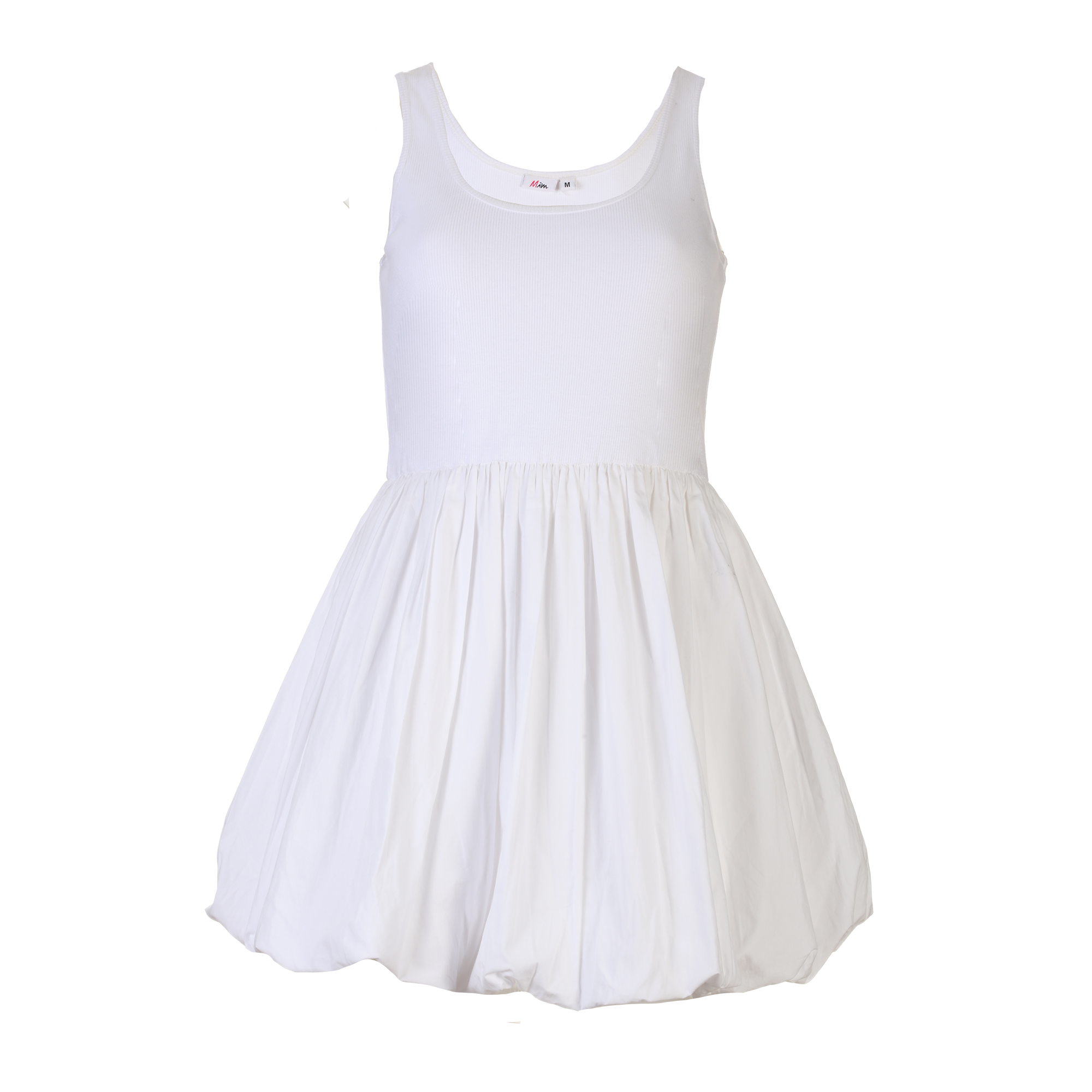 Robe courte boule bi-matière - Noir