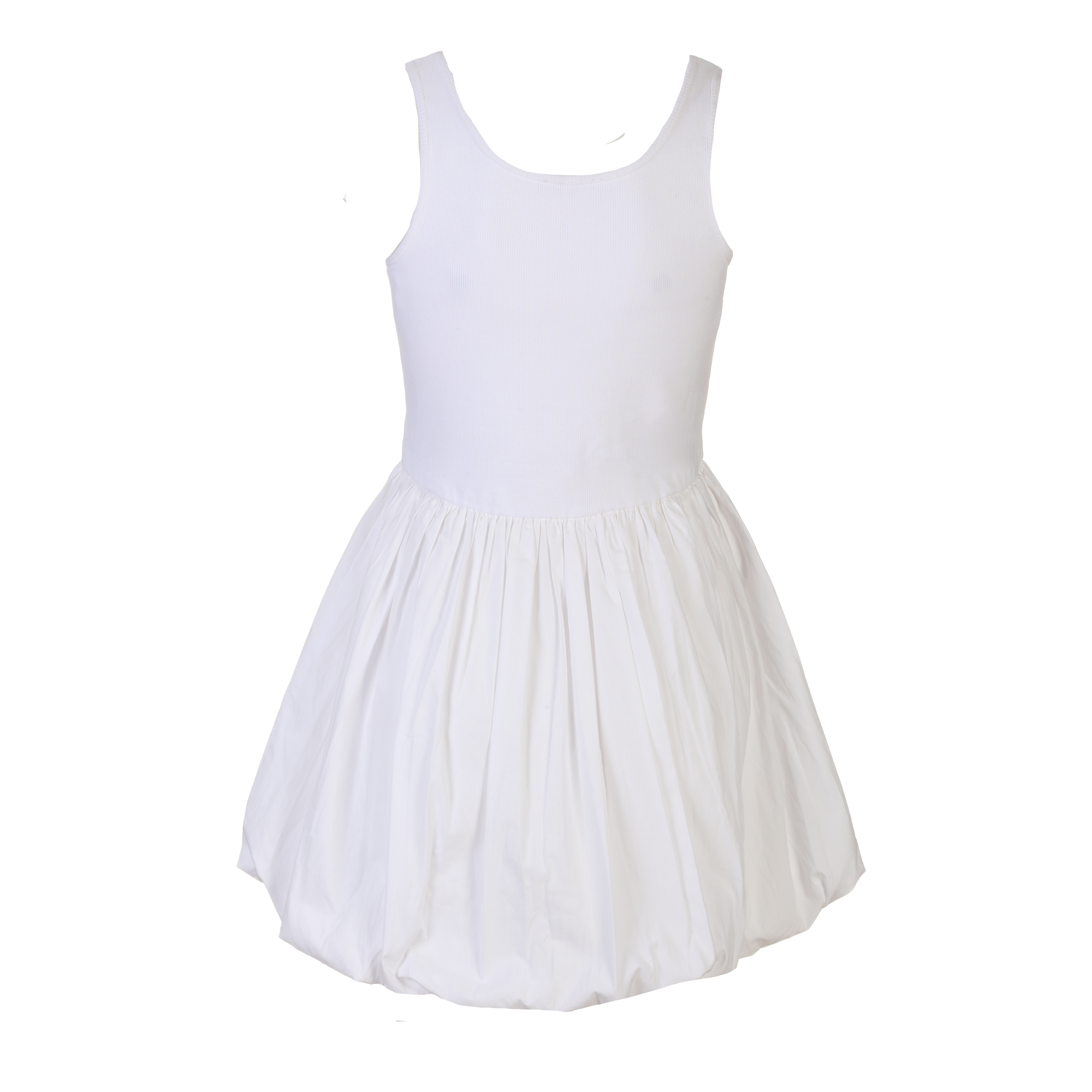 Robe courte boule bi-matière - Noir