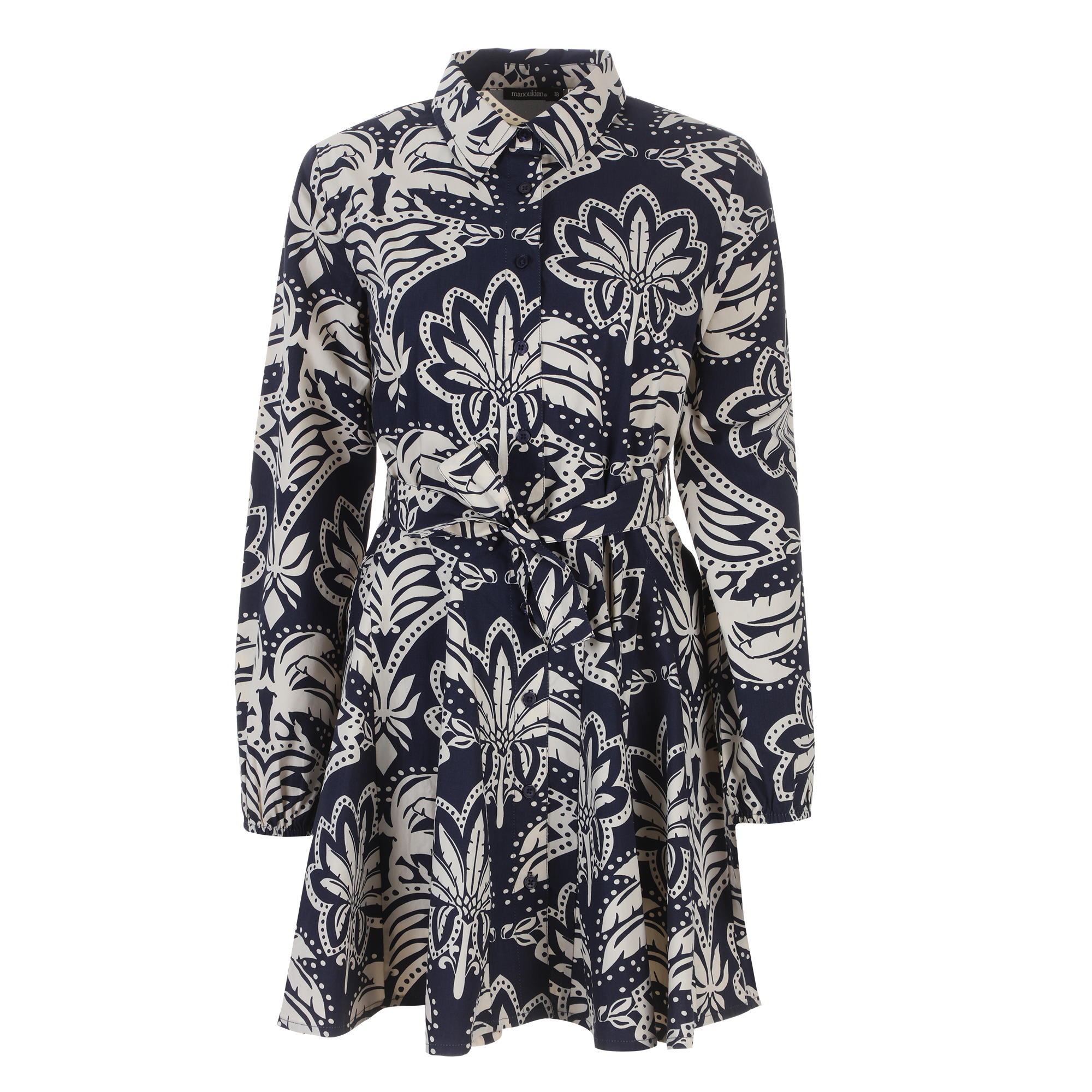 Robe courte à ceinture  - Bleu foncé