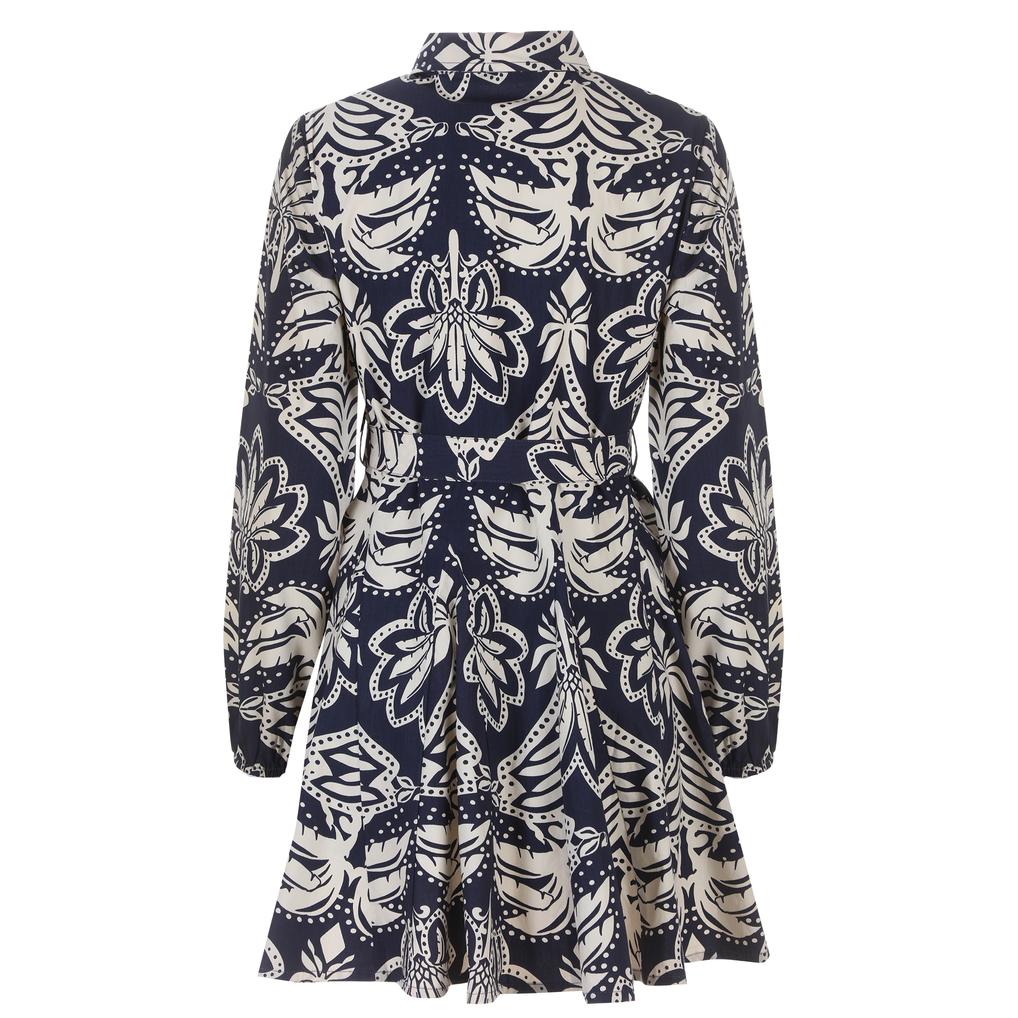 Robe courte à ceinture  - Bleu foncé