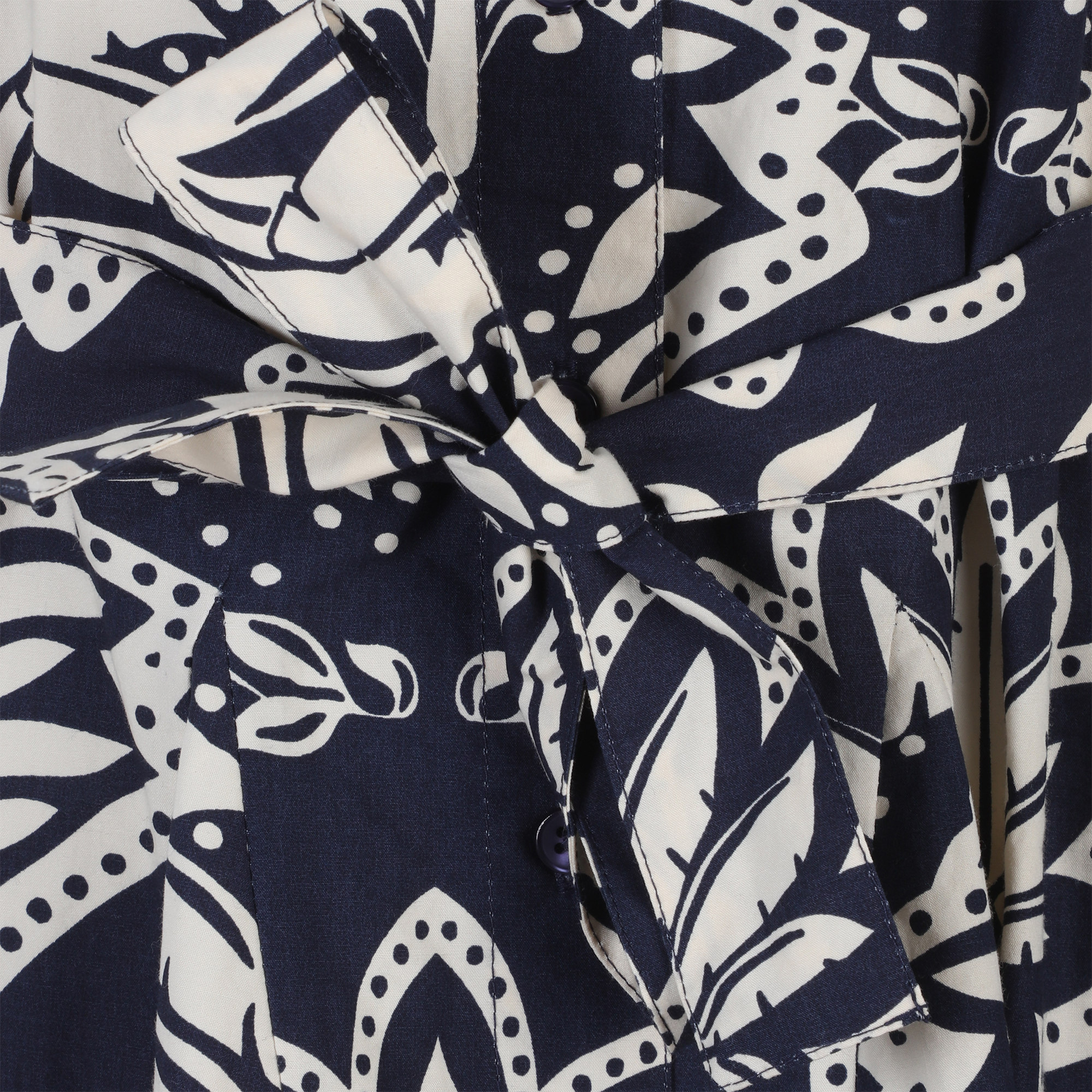 Robe courte à ceinture  - Bleu foncé