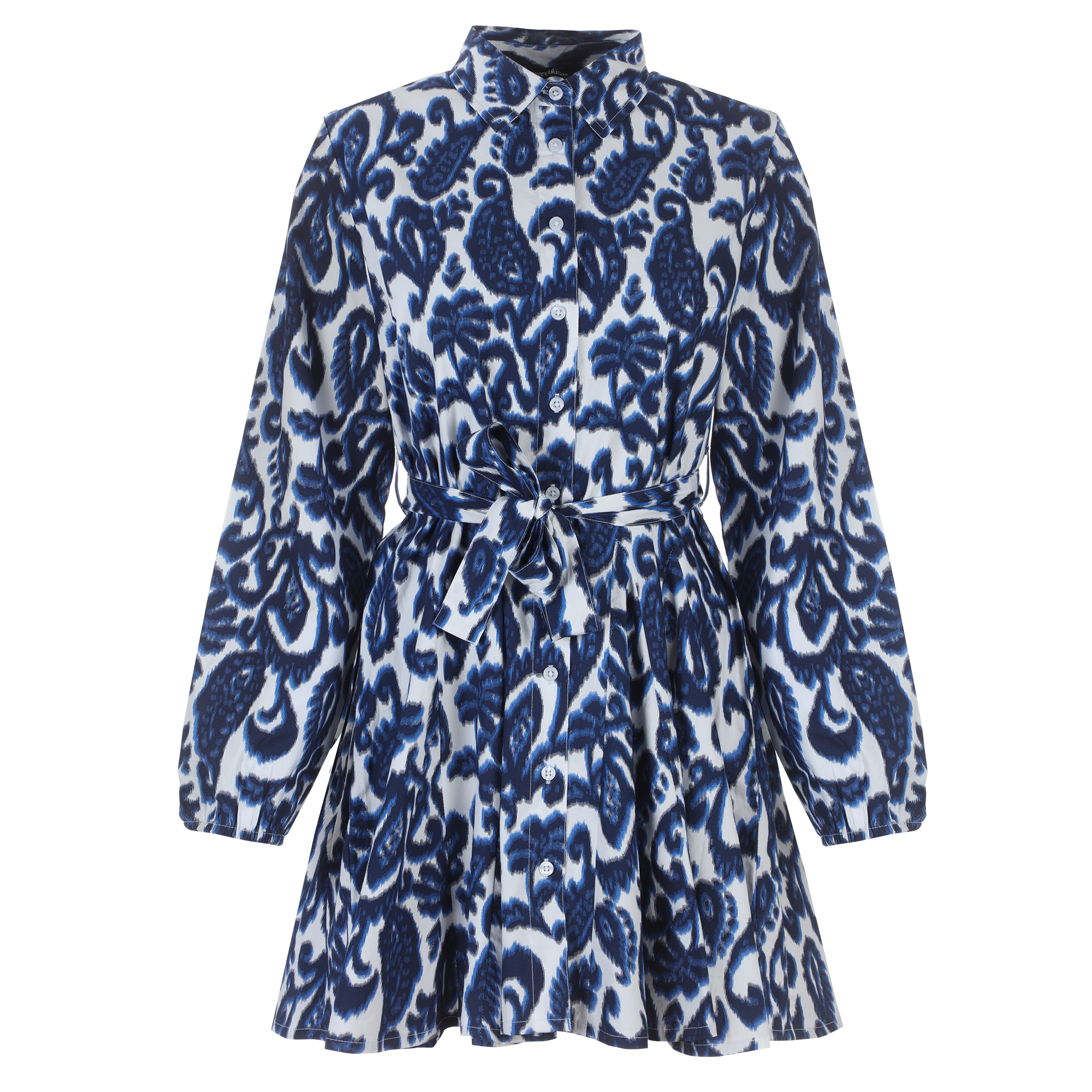 Robe courte à ceinture  - Bleu foncé