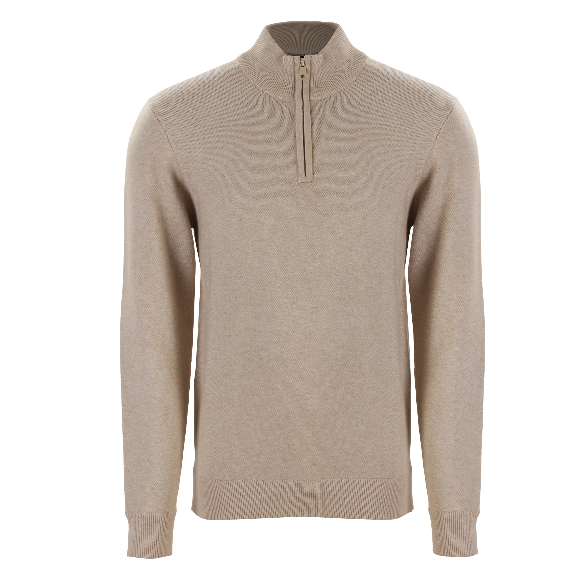 Pull col zippé - Beige