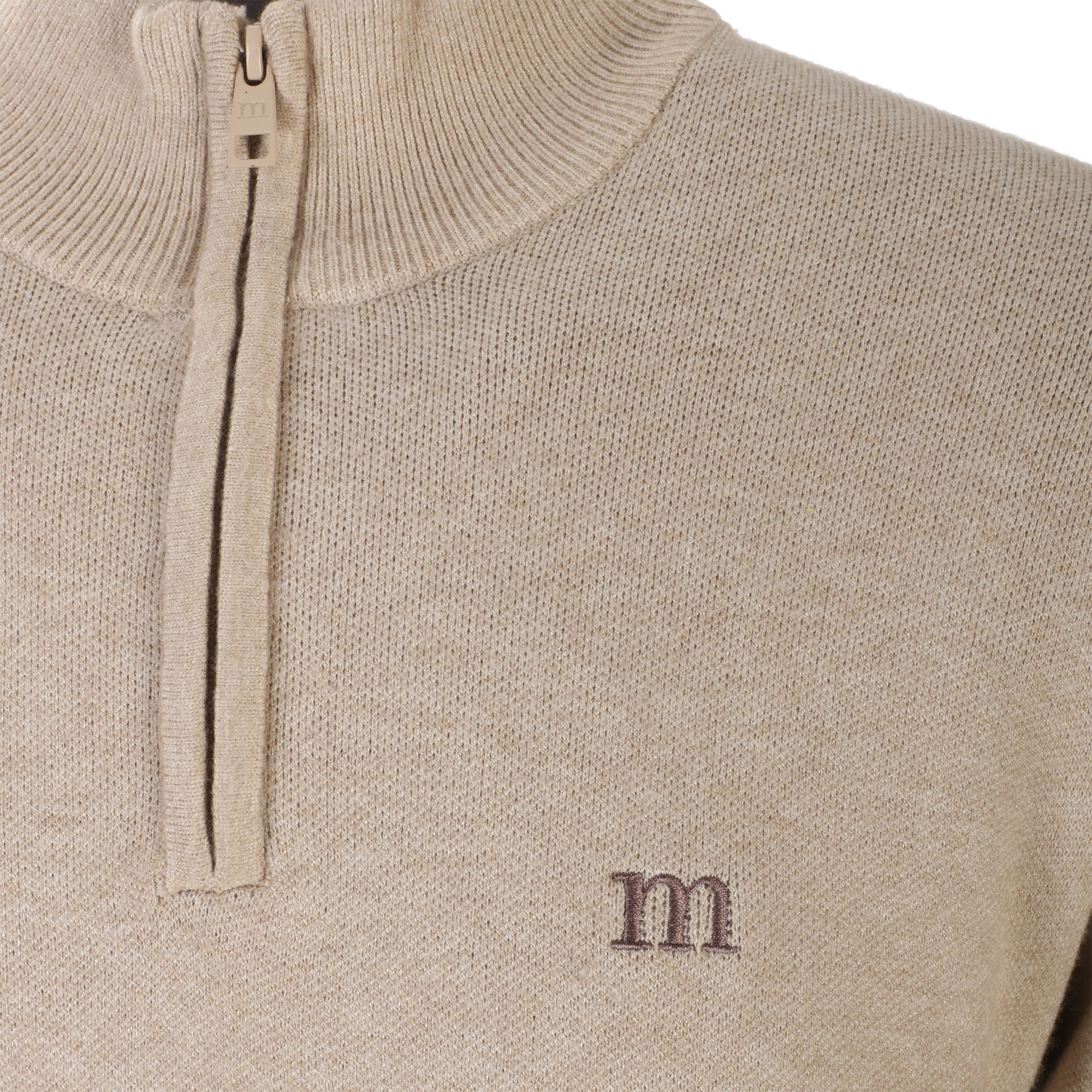 Pull col zippé - Beige