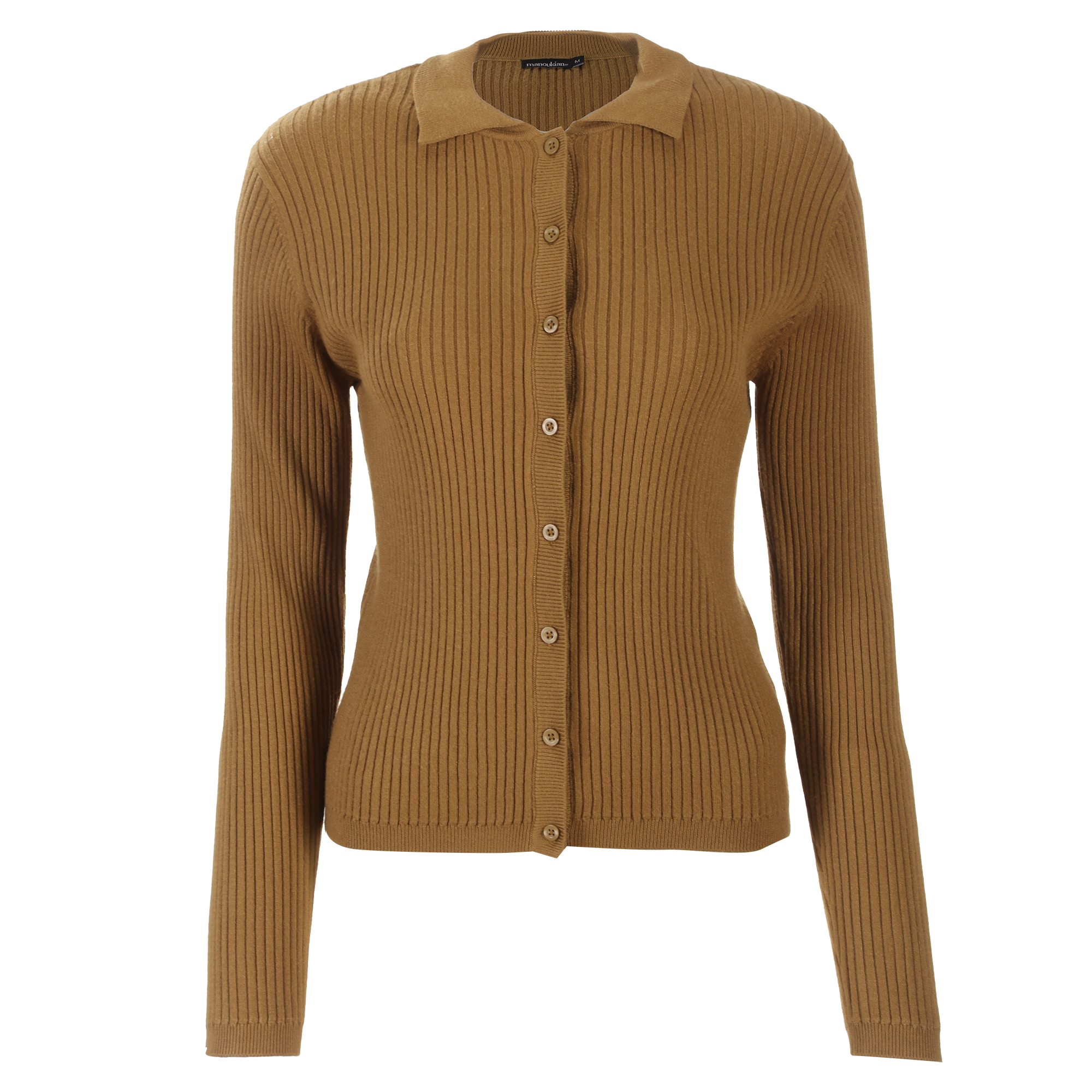 Cardigan col polo  - Jaune