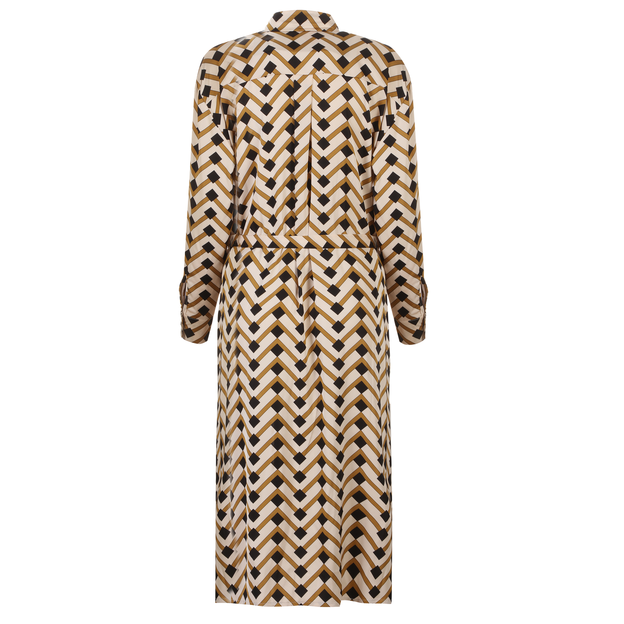 Robe longue imprimée ceinturée - Jaune