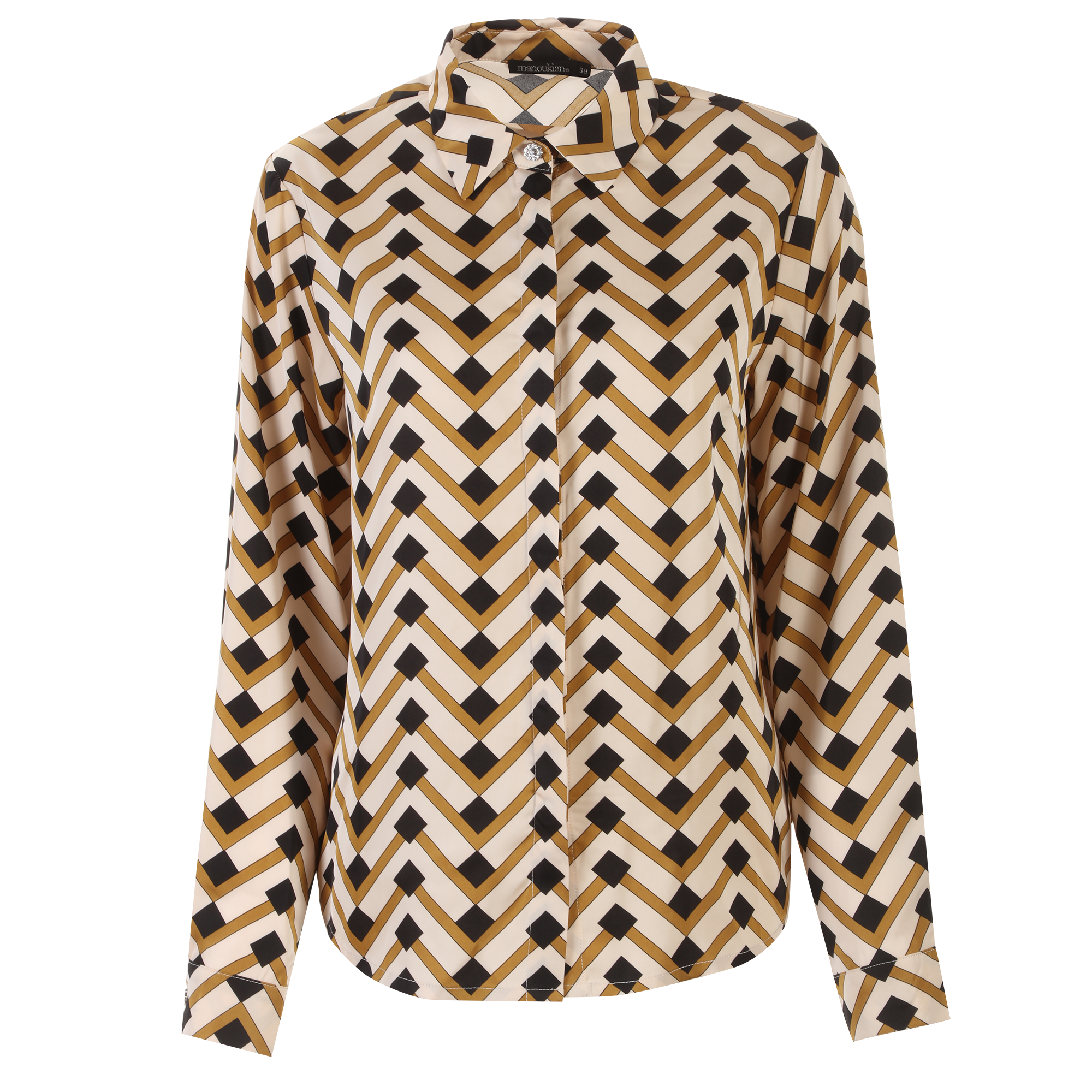 Chemise manches longues imrpimée - Jaune