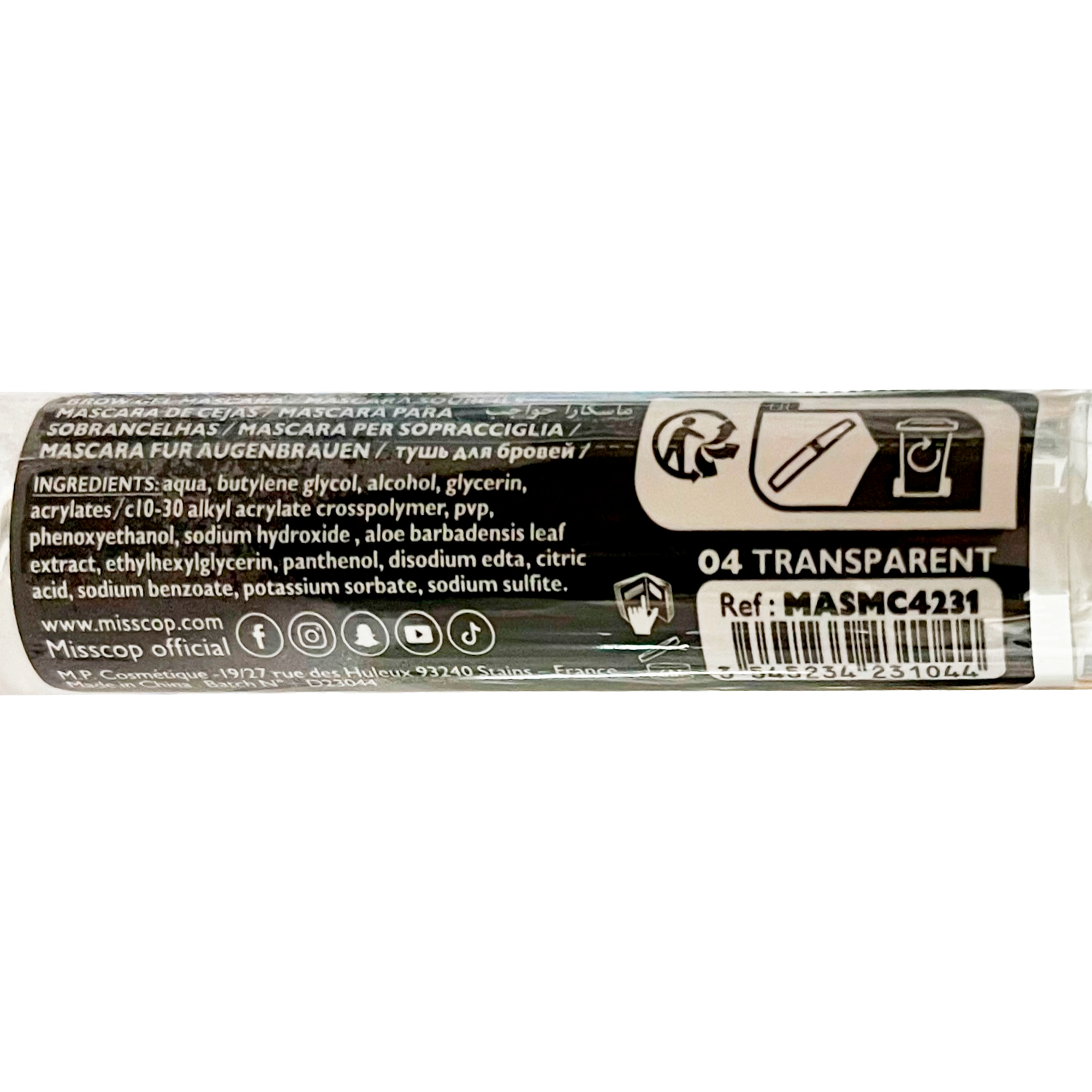 Mascara sourcils transparent