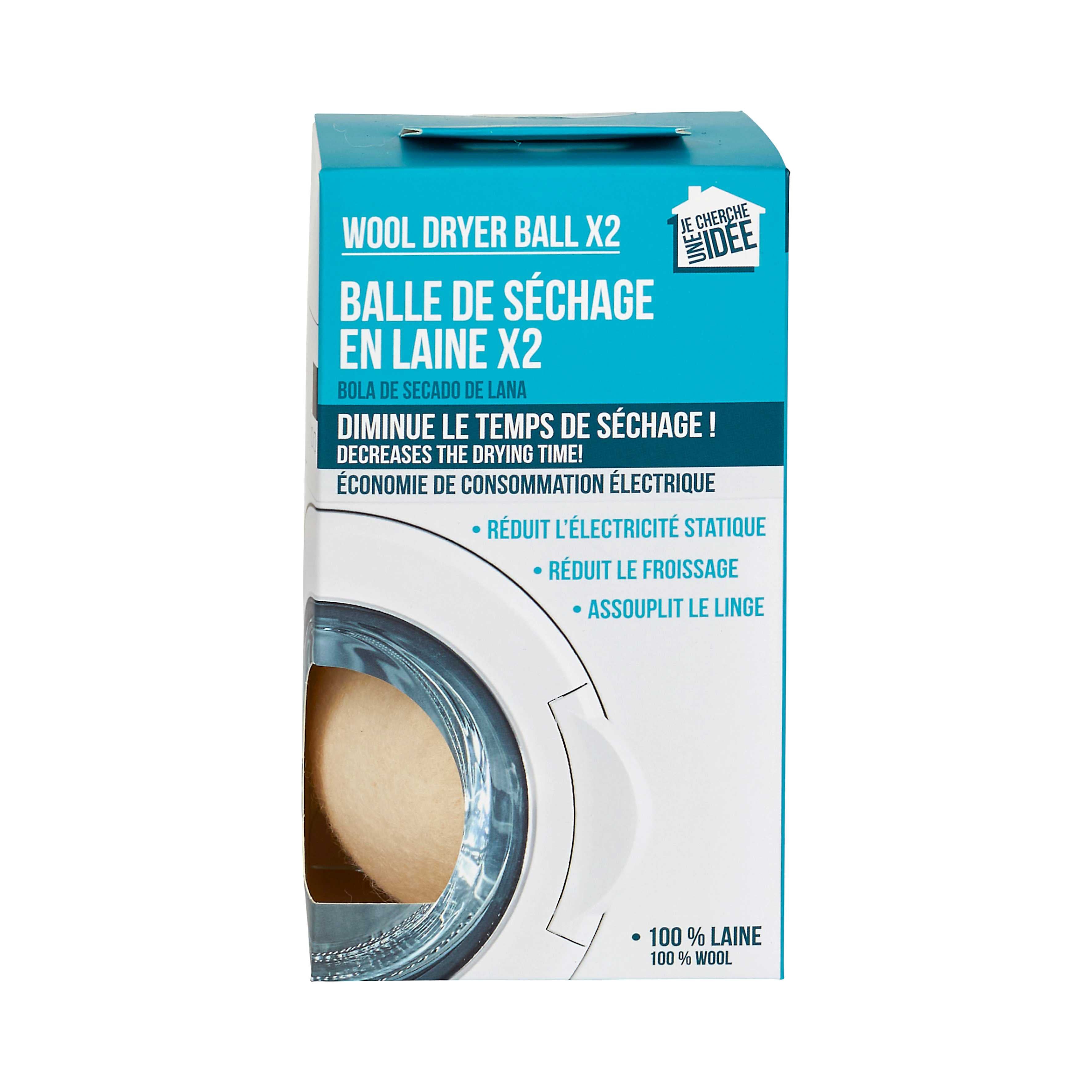 Lot de 2 balles de séchage en laine