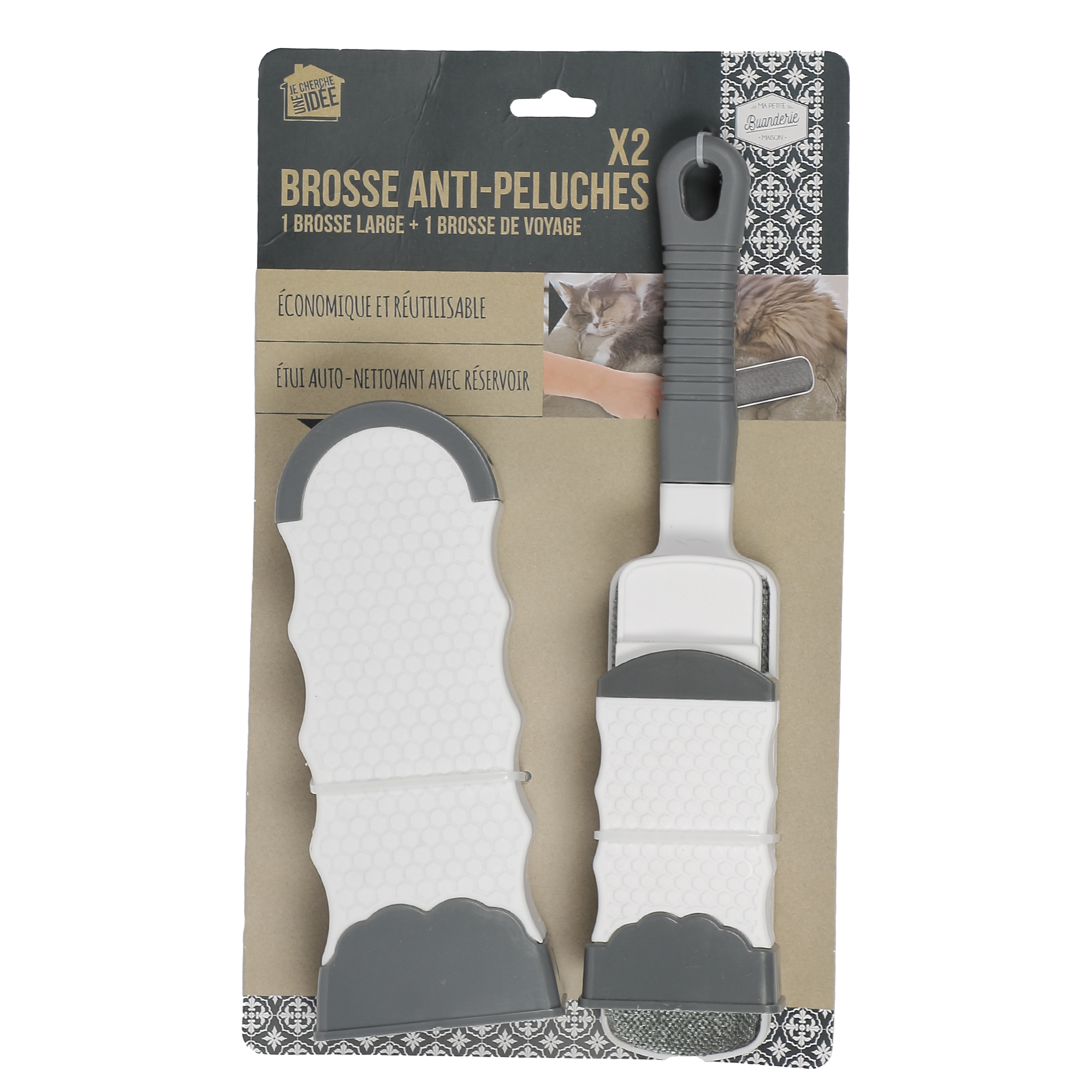 2 brosses à vêtement anti peluches