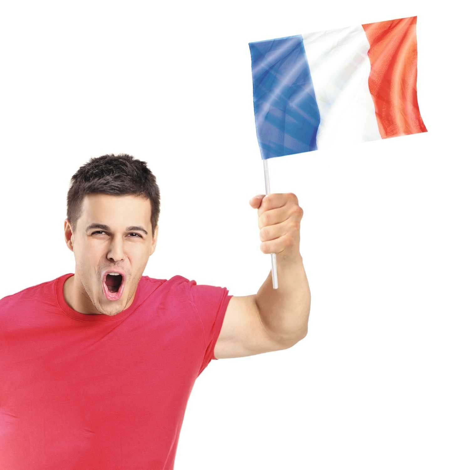Lot de 4 drapeaux supporter de l'équipe de france