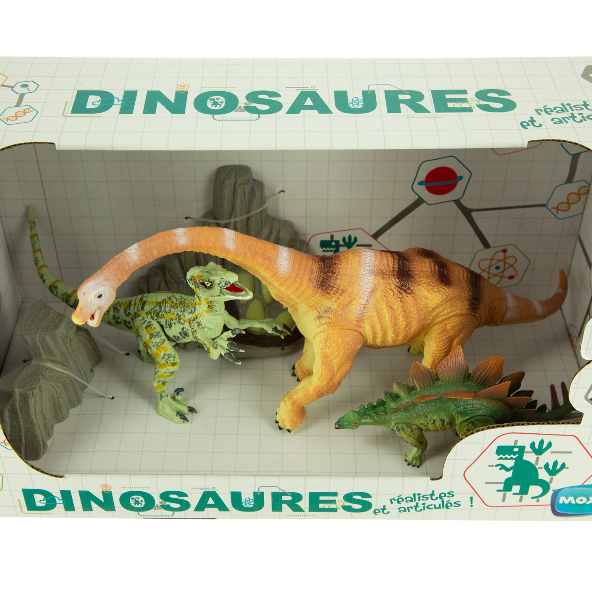 Set de 3 dinosaures
