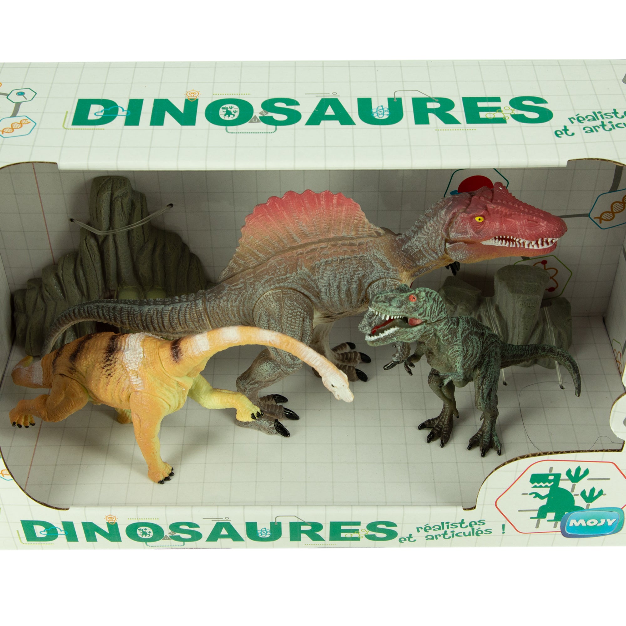 Set de 3 dinosaures