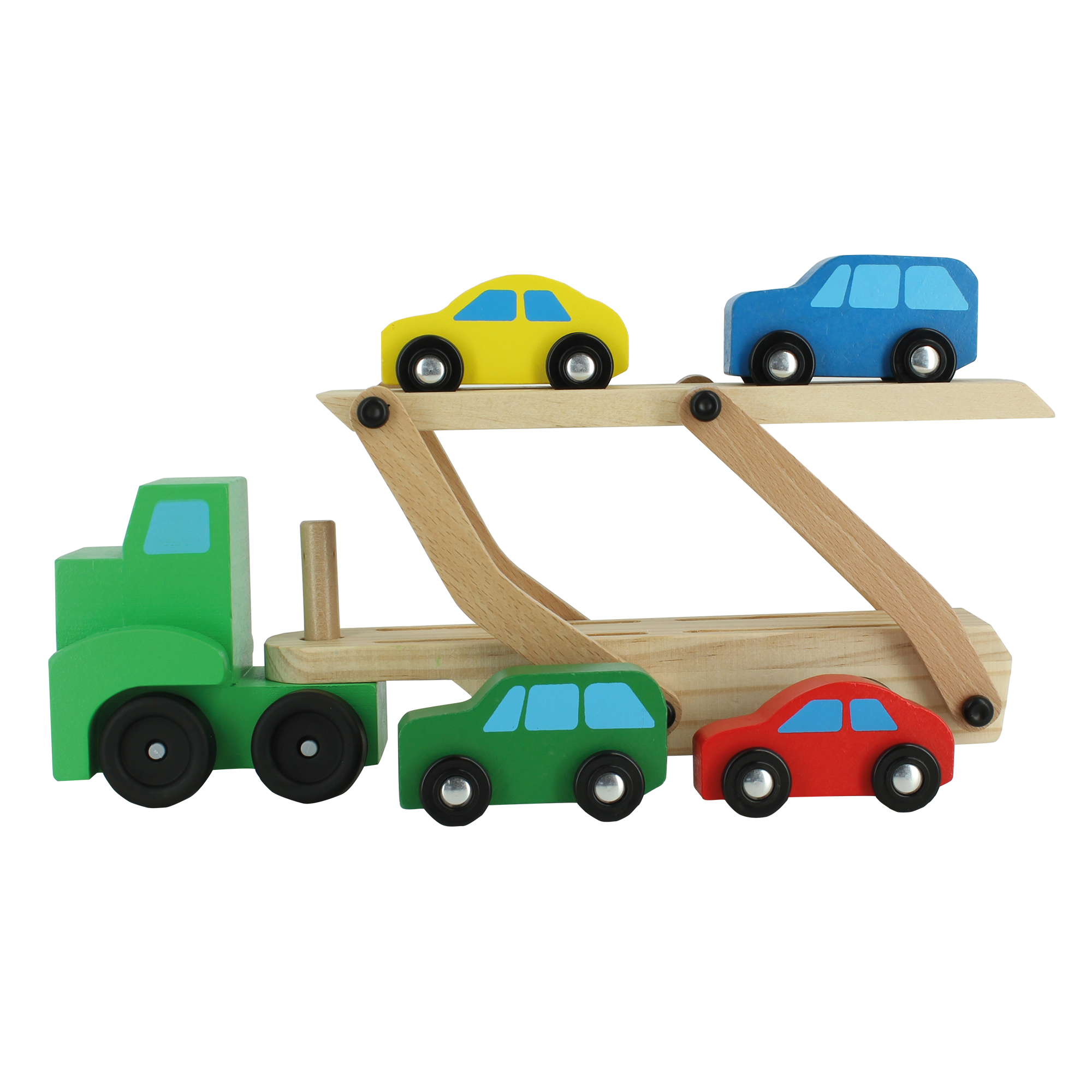 Camion en bois + 4 voitures