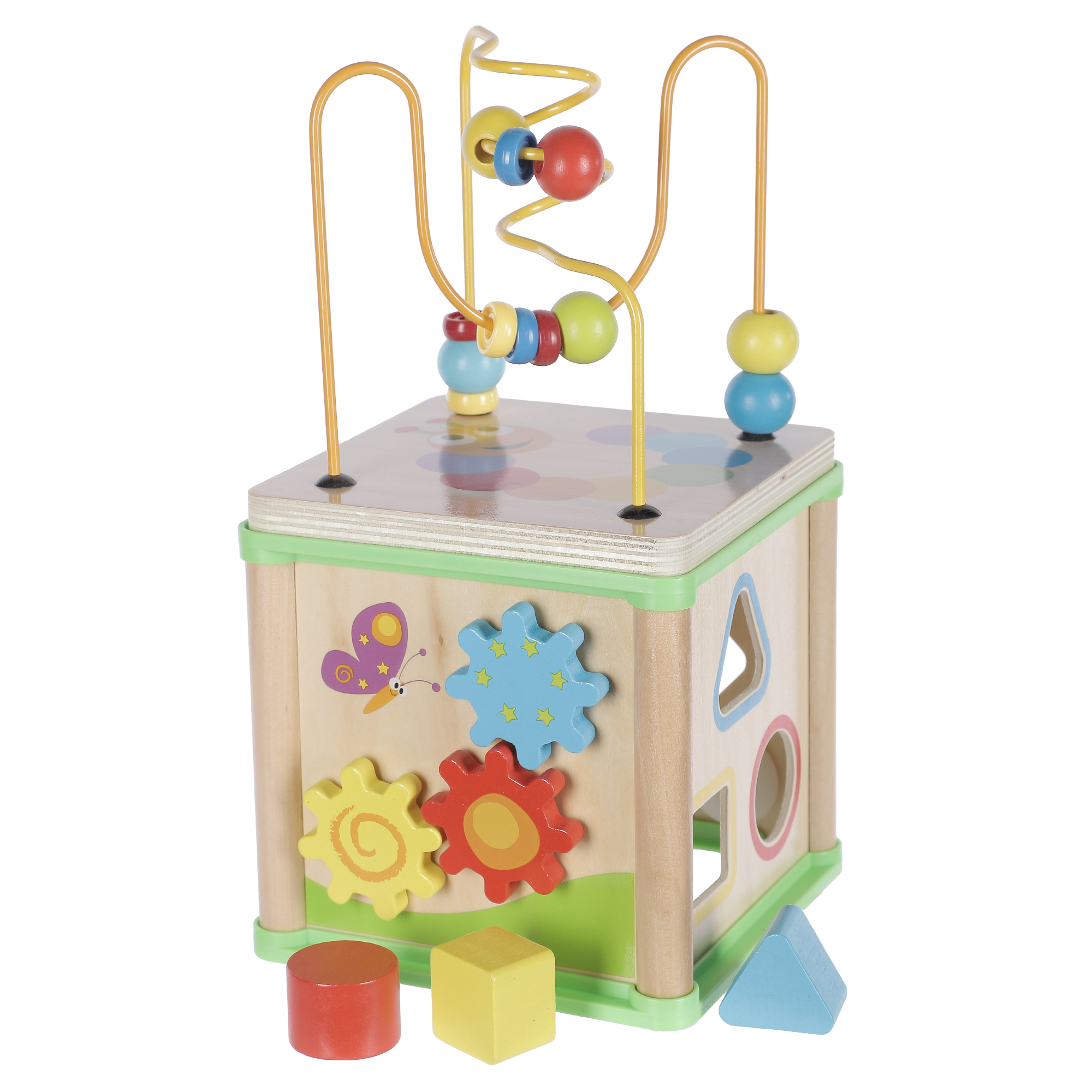 Cube en bois multi activités