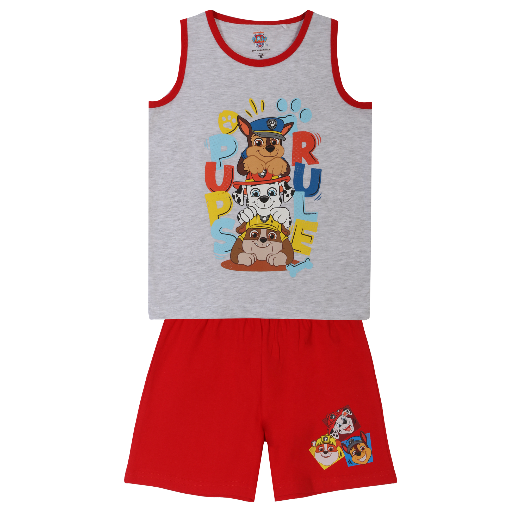 Pyjashort licence 4/8 ans - Rouge