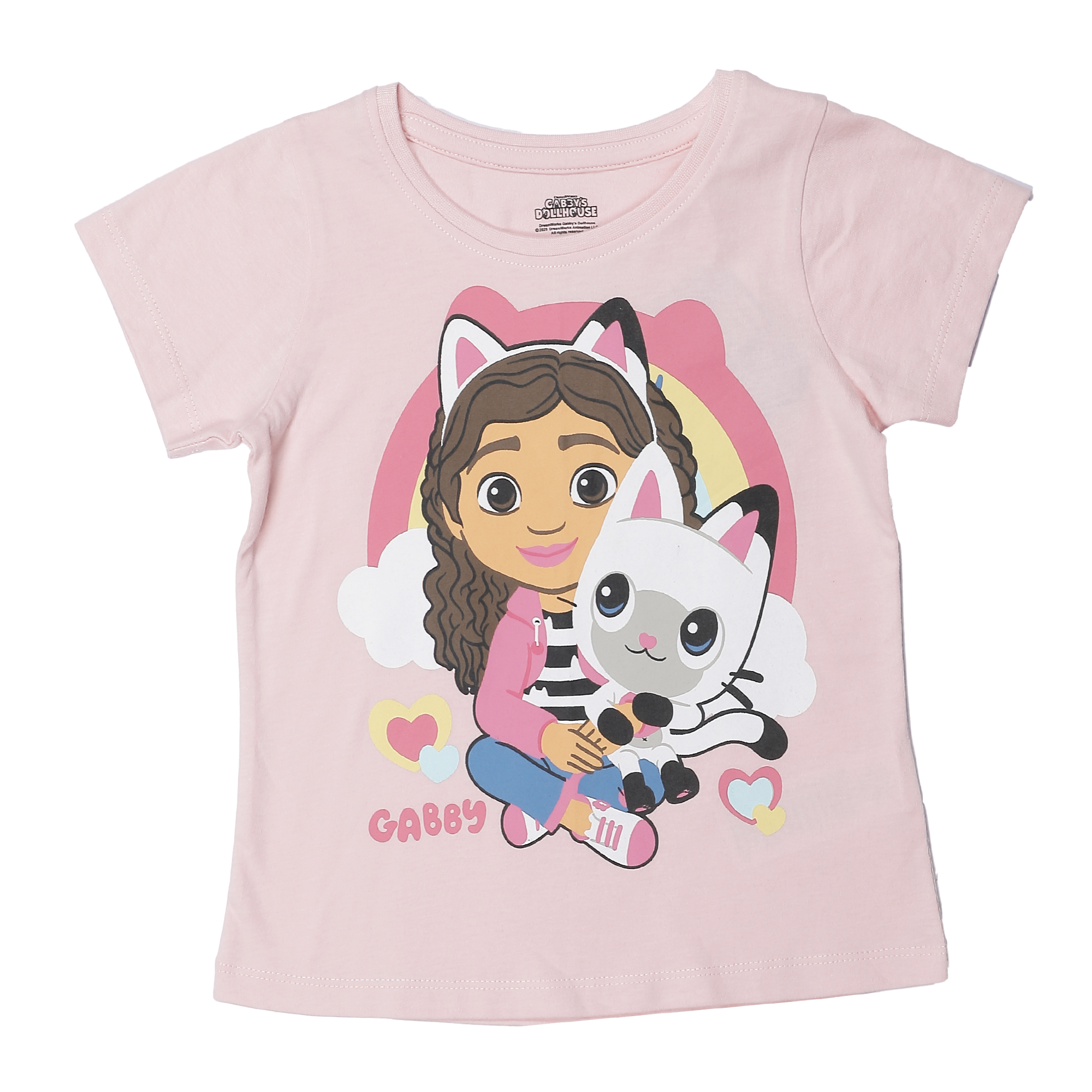 Tee-shirt manches courtes Stitch ou Gaby 2-8 ans  - Blanc
