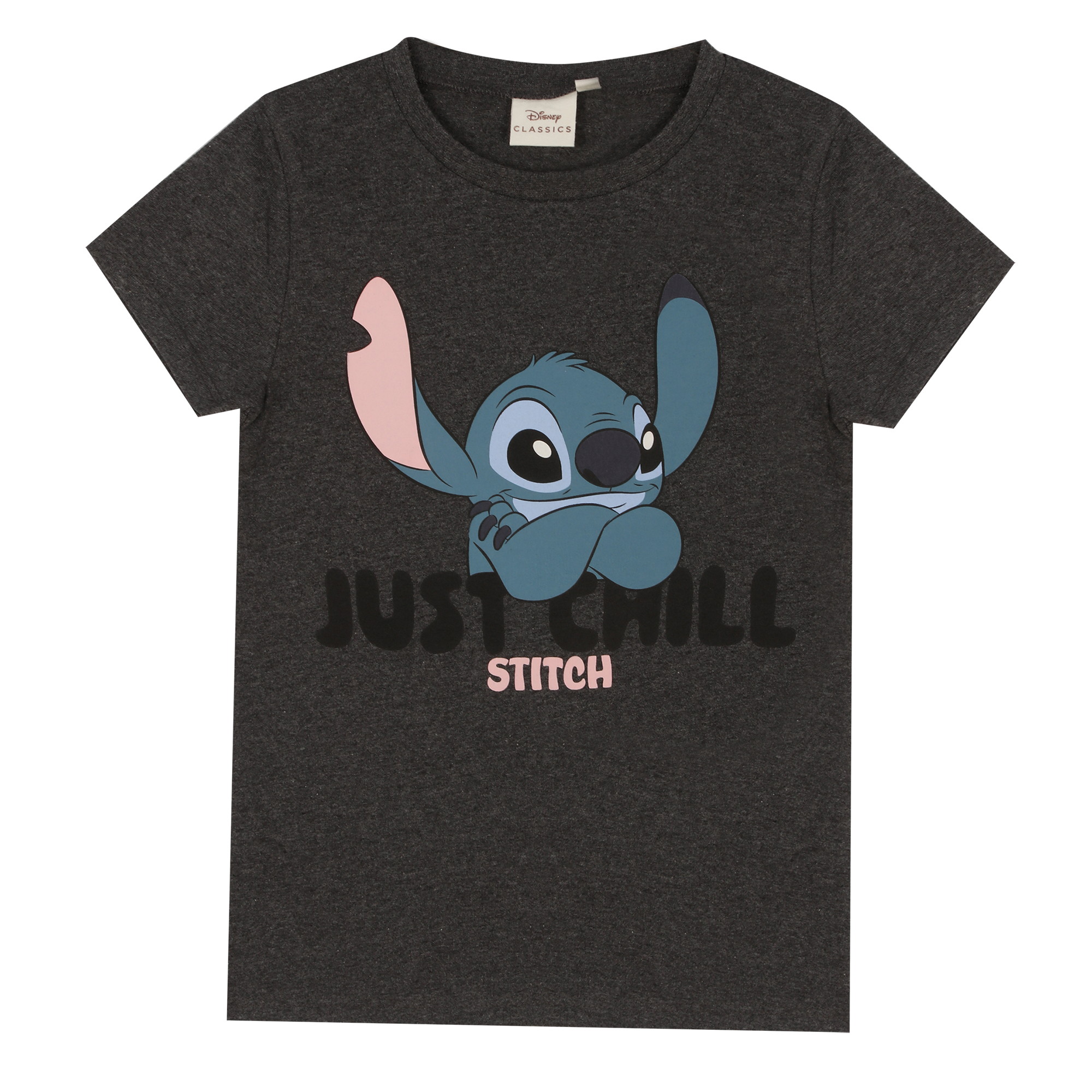 Tee-shirt manches courtes Stitch 6/12 ans - Gris