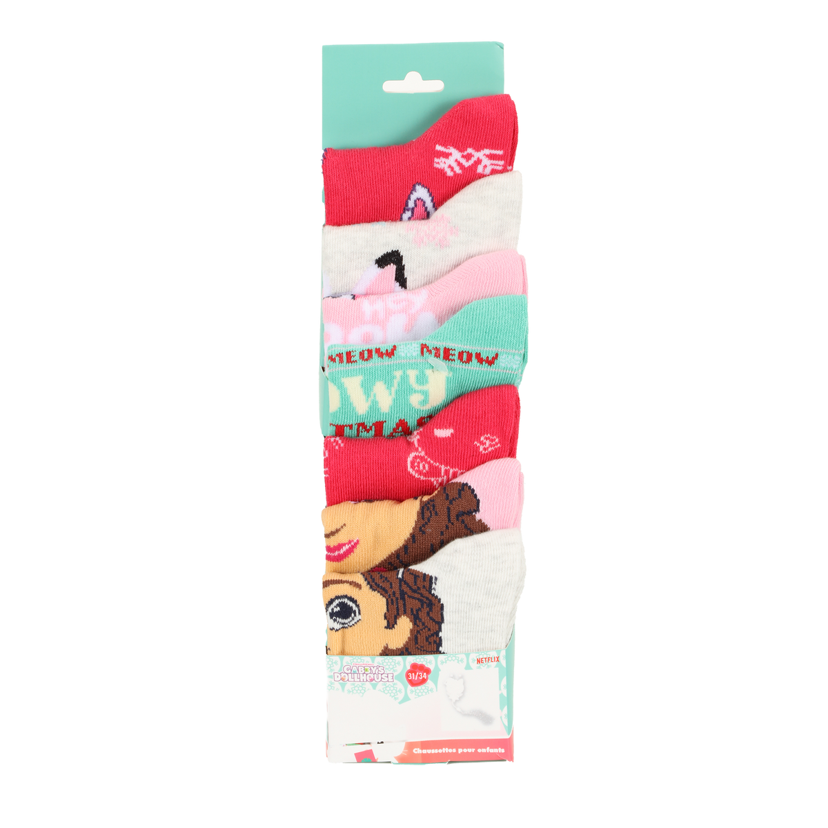 7 paires de chaussettes de Noël licence - Vert
