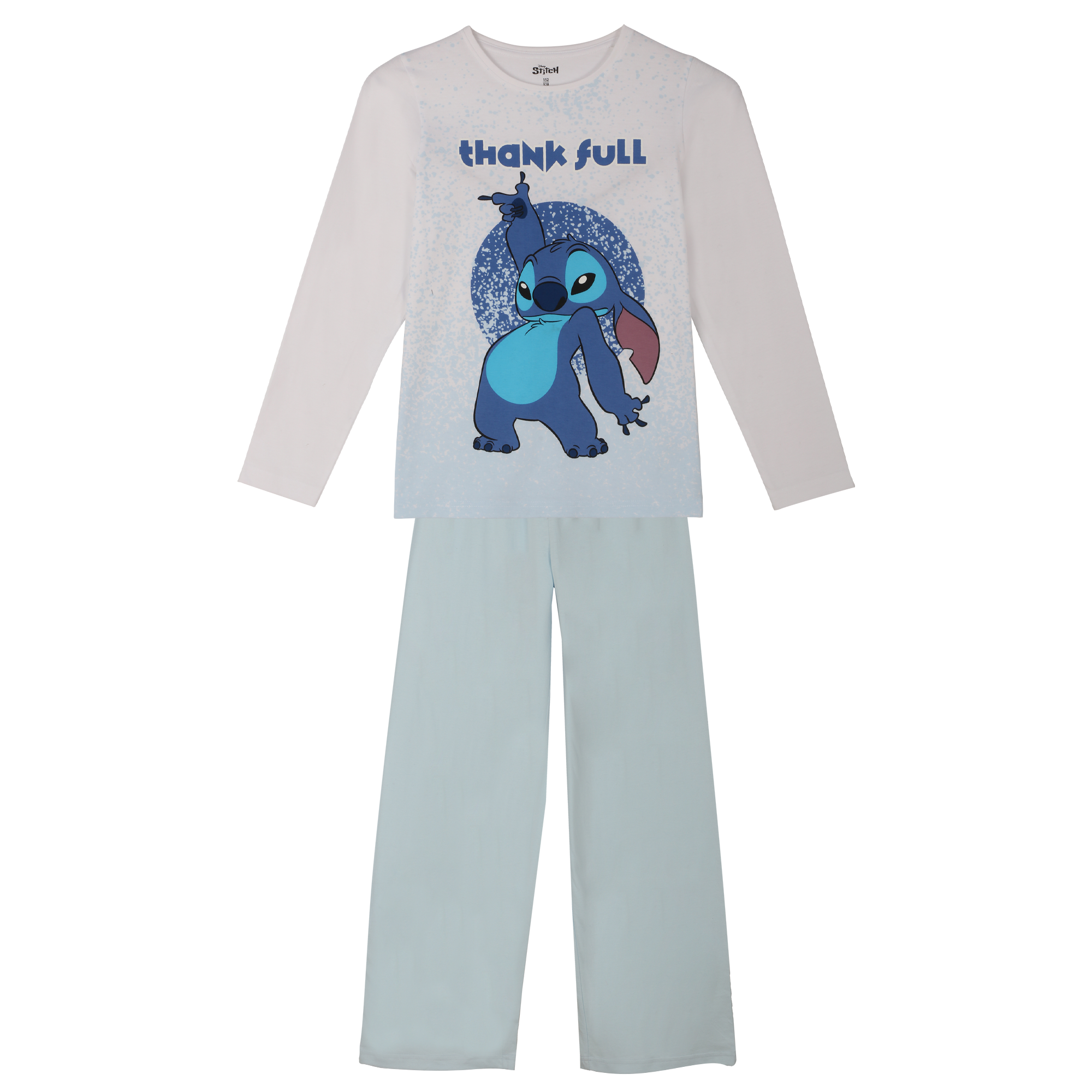 Pyjama pantalon large 10/12 ans - Bleu clair