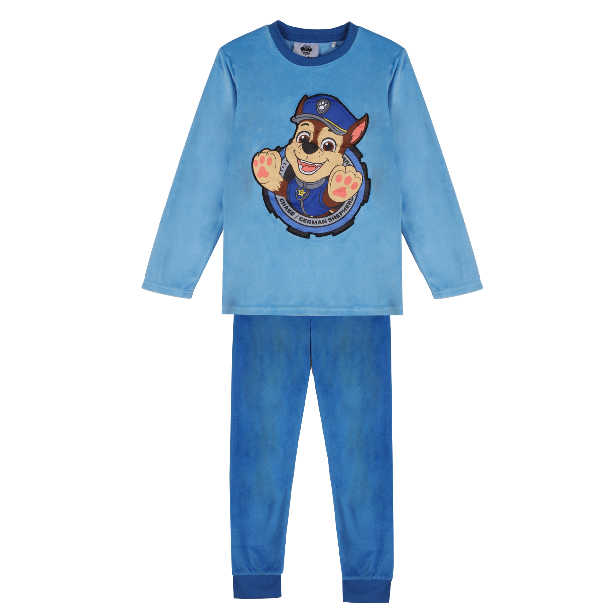 Pyjama en velours Licence 4/10 ans - Bleu