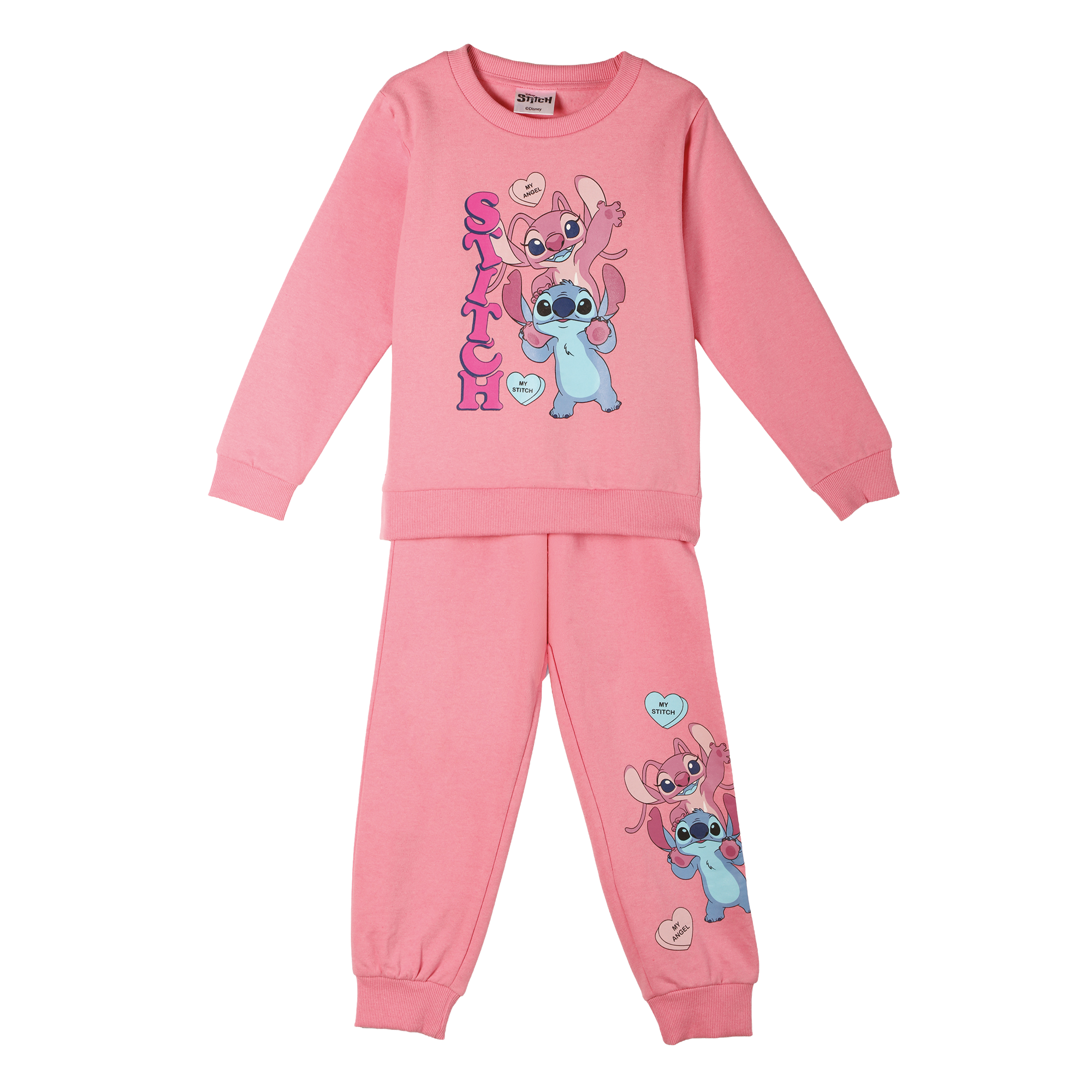 Ensemble sweat et jogging Stitch - Rose