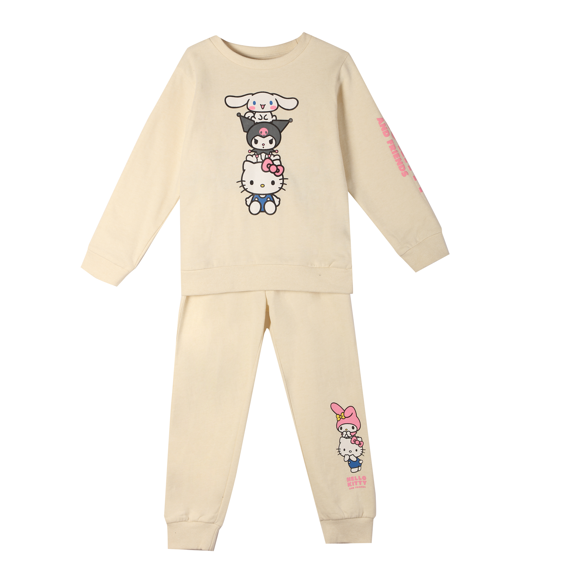 Ensemble sweat et jogging Hello Kitty - Beige