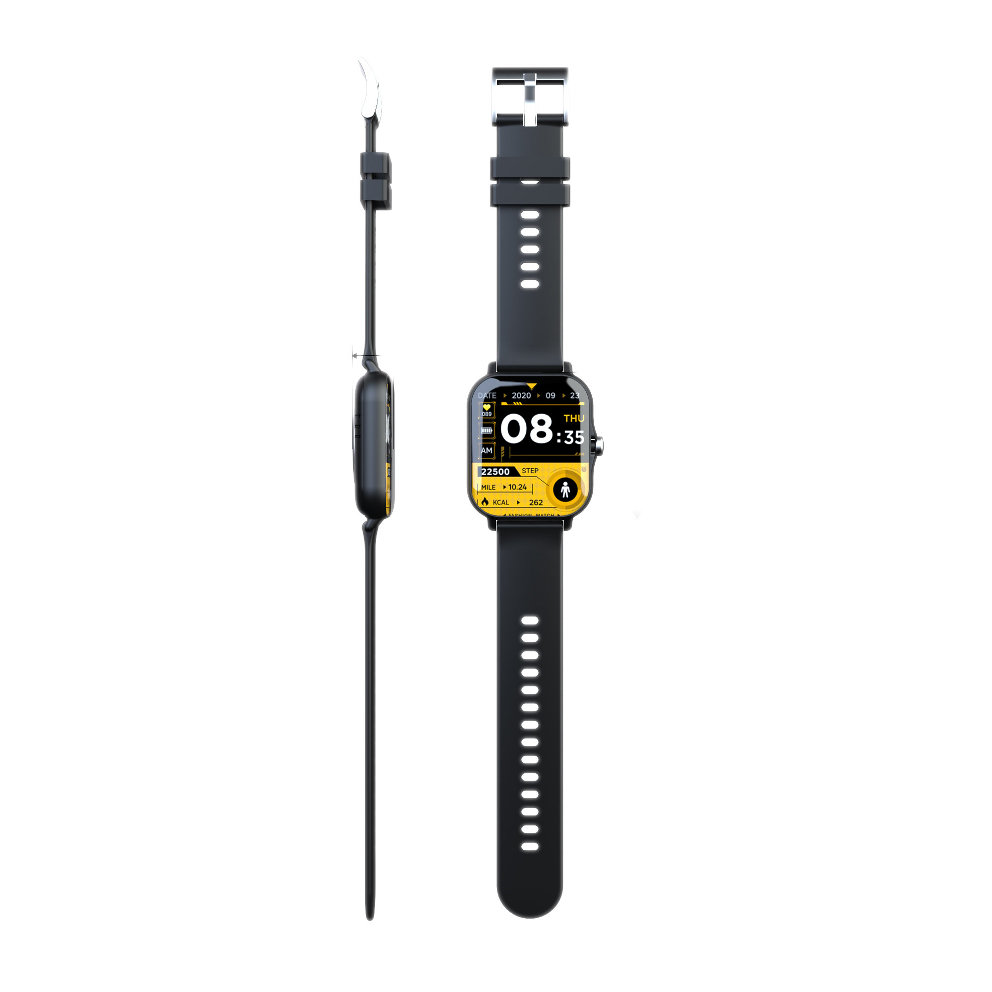 Montre connecté tactile noir