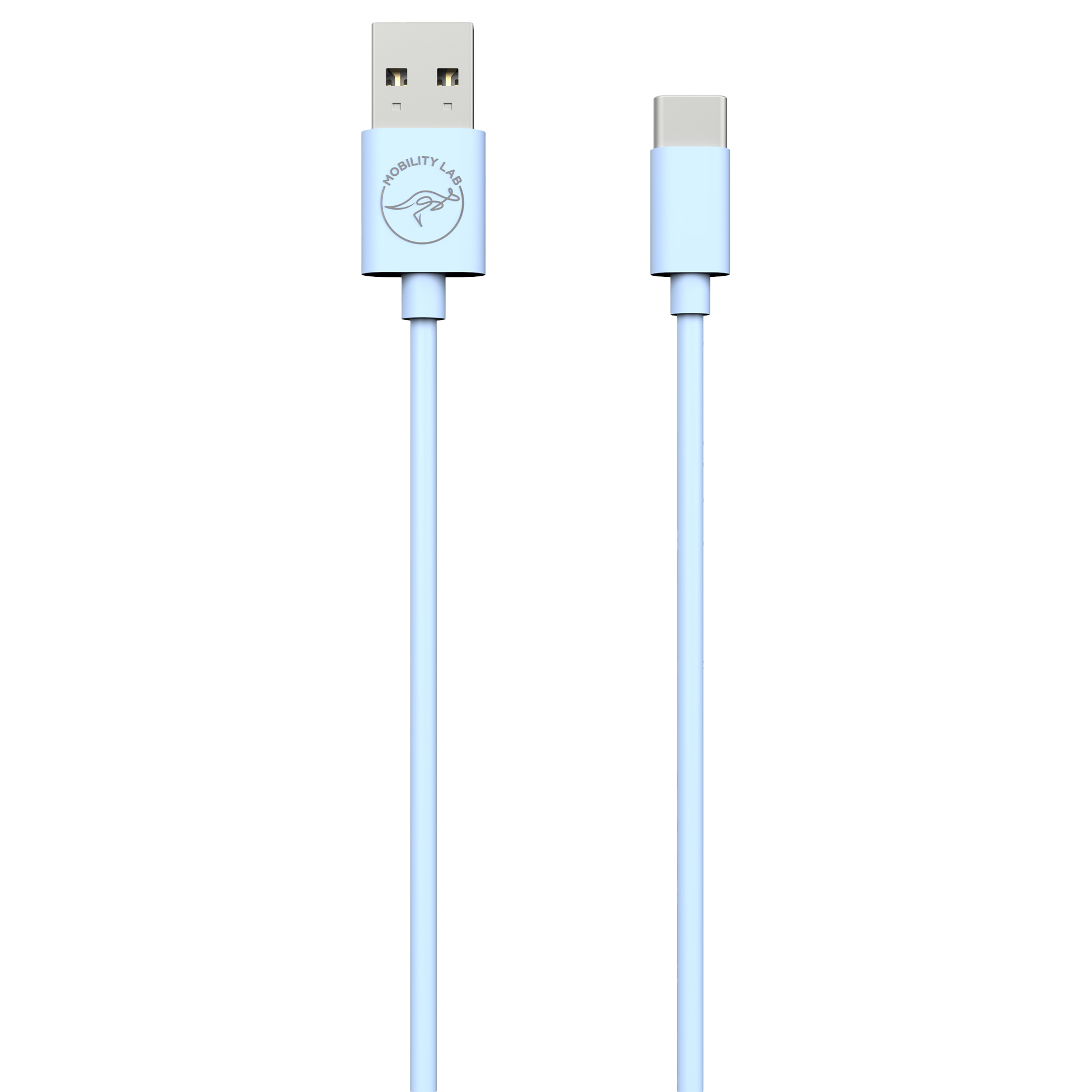 Cable de charge USB Type A vers USB Type C bleu pastel 1m