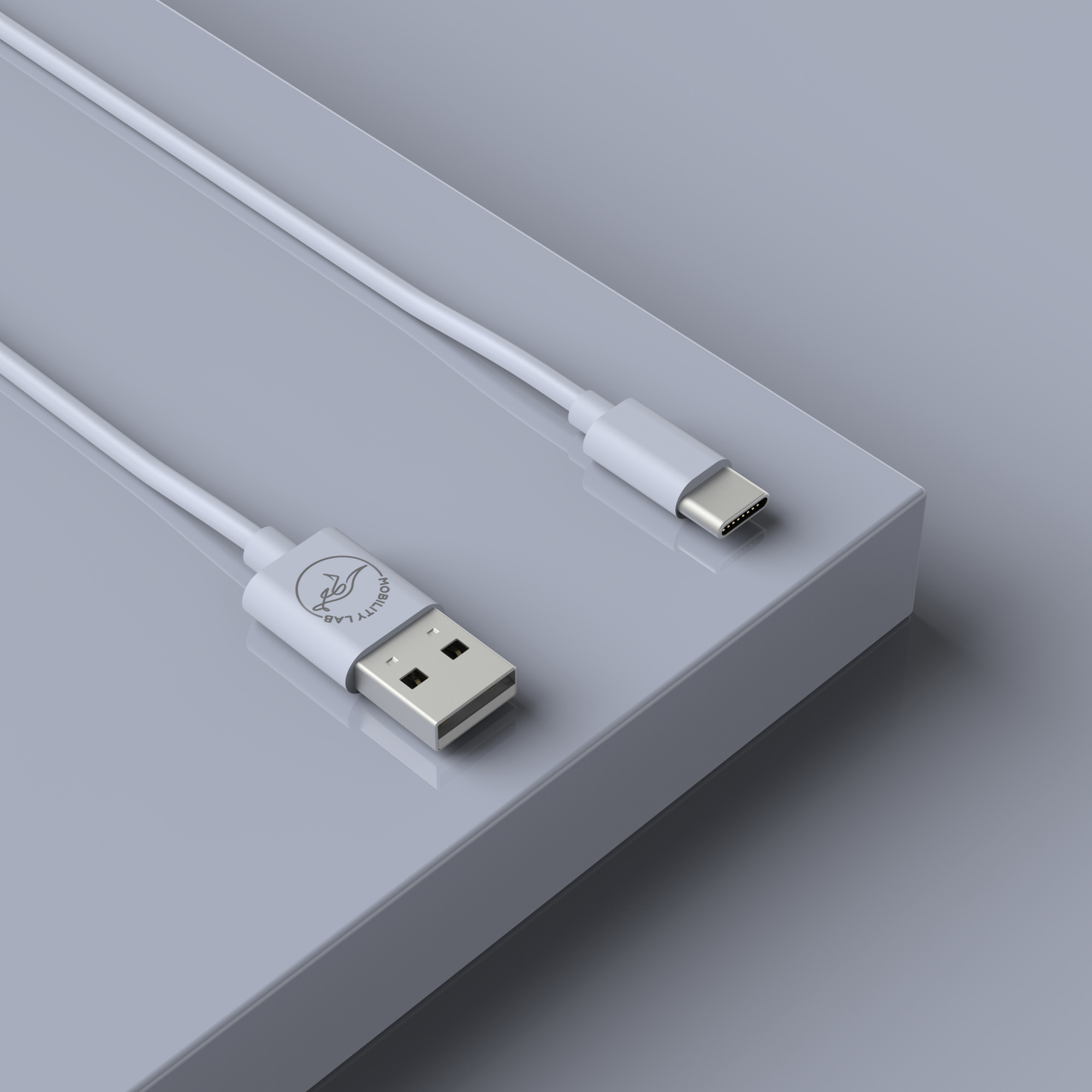 Cable de charge USB Type A vers USB Type C gris 1m