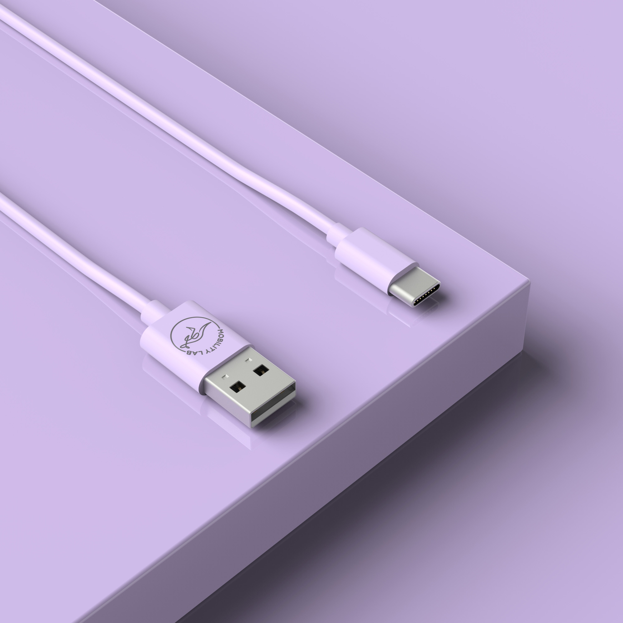 Cable de charge USB Type A vers USB Type C Lila 1M