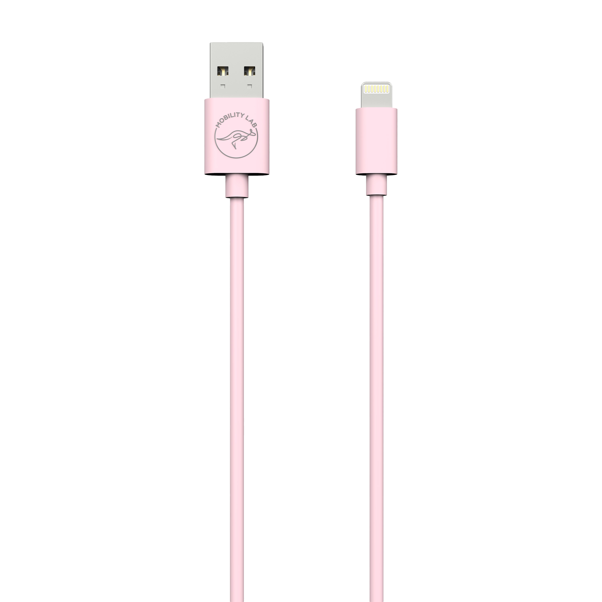 Cable de charge USB Type A vers Lightning rose pastel 1m