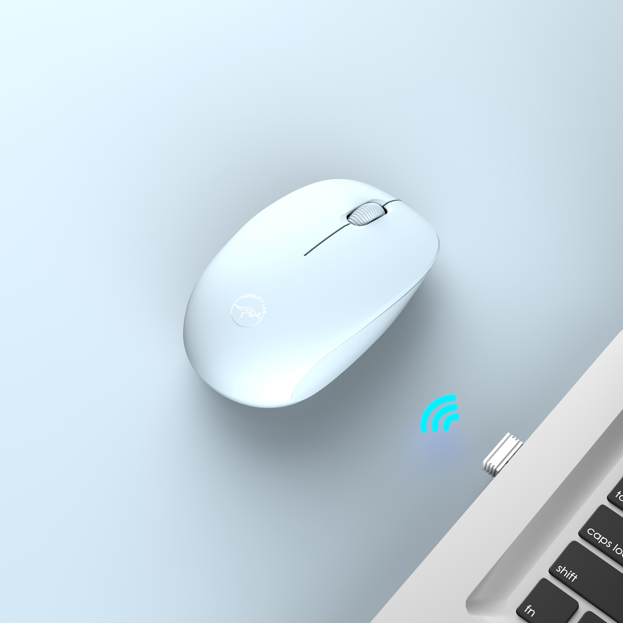 Souris sans fil pure color Bleu