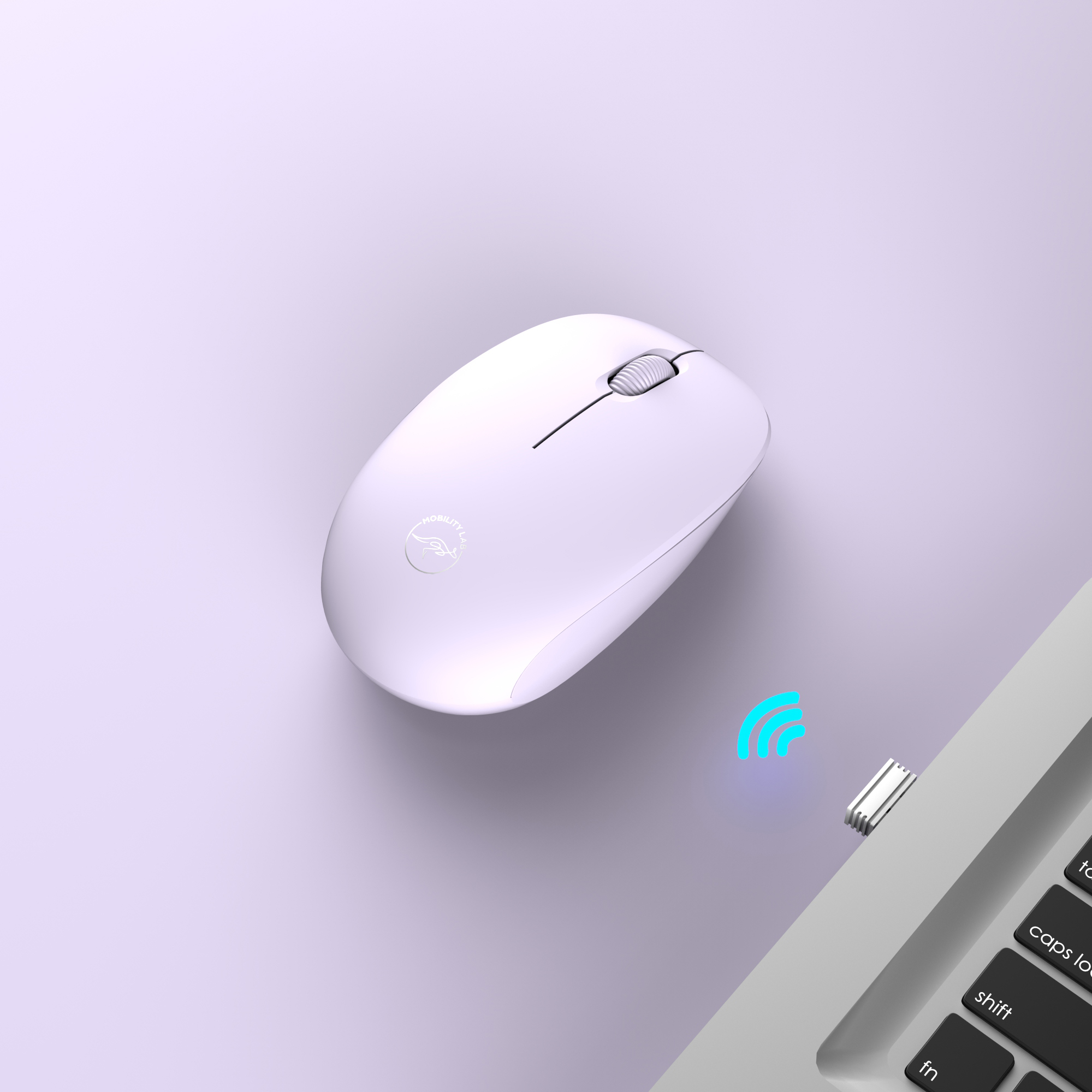 Souris sans fil pure color Lila