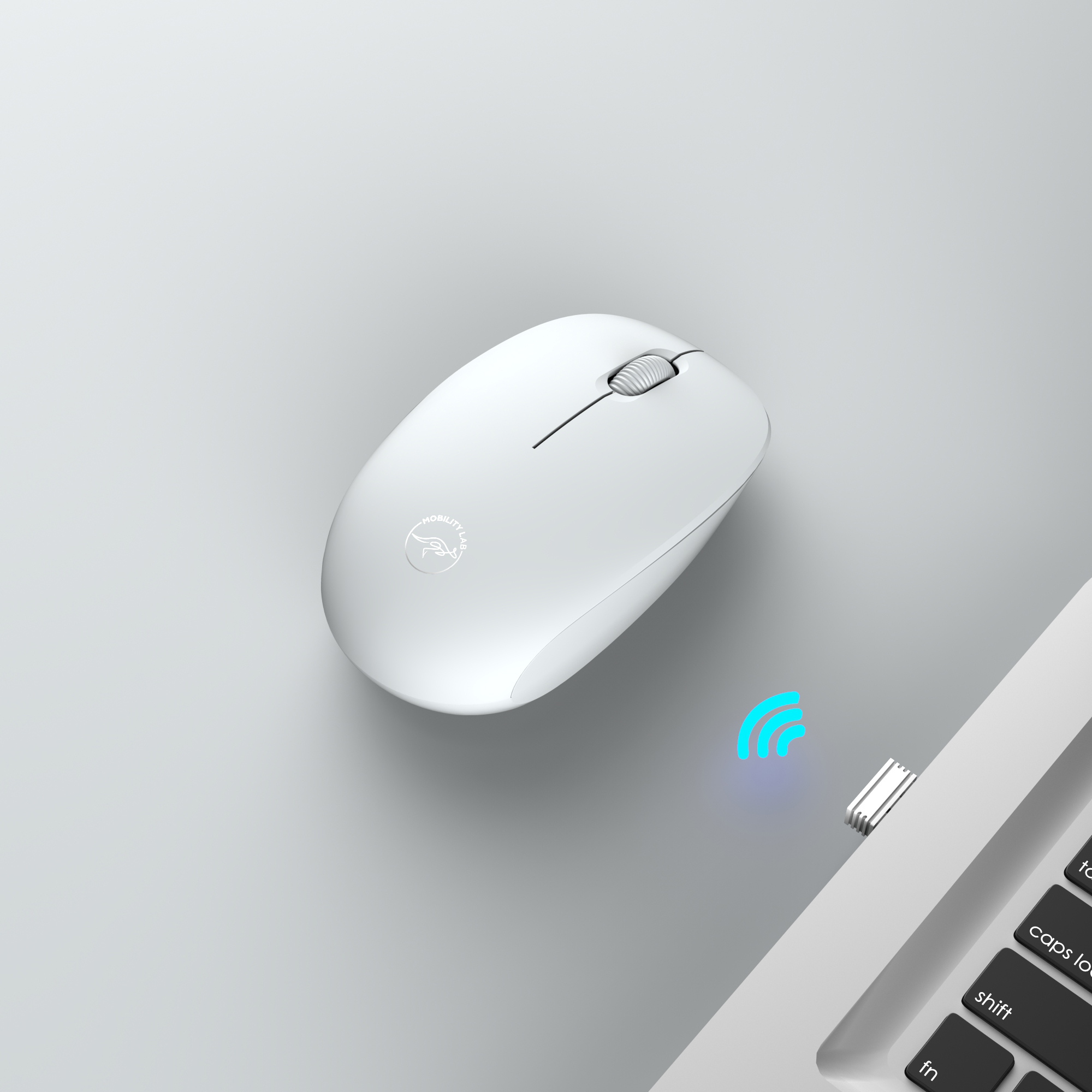 Souris sans fil pure color gris