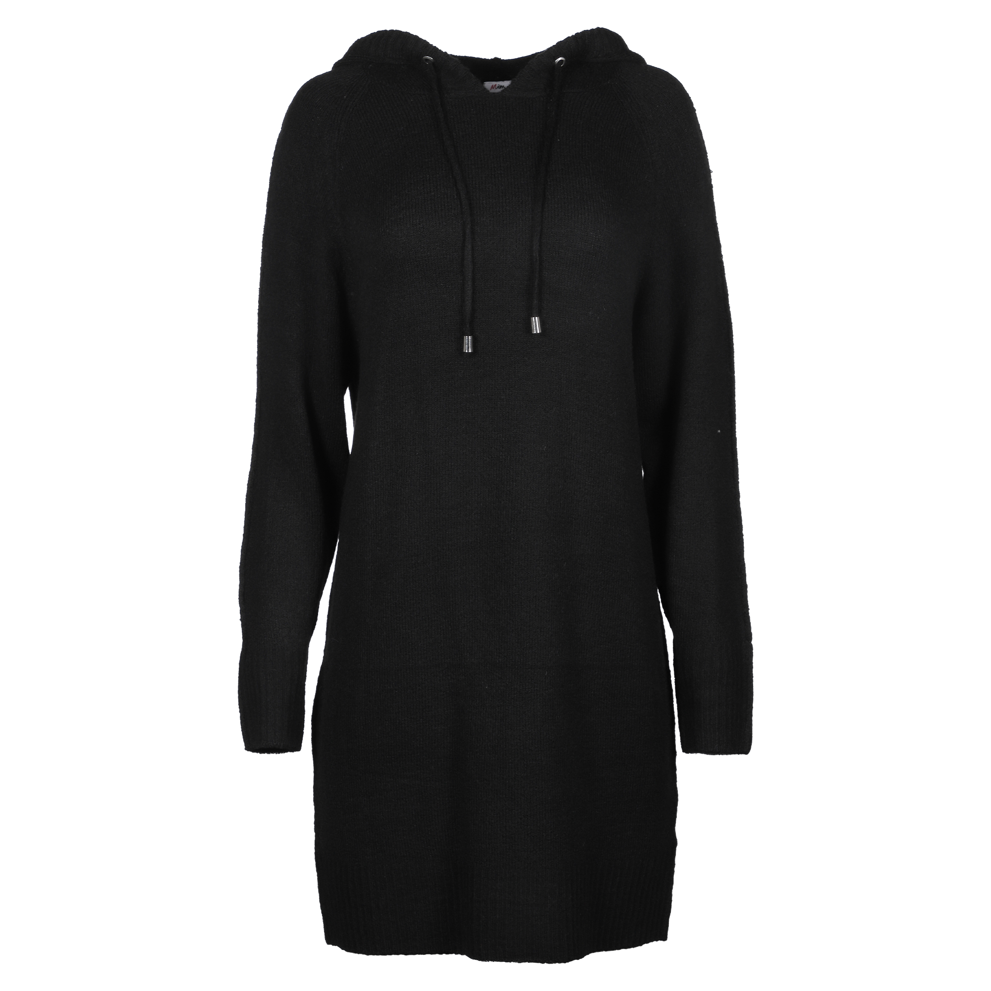 Robe en maille à capuche  - Noir