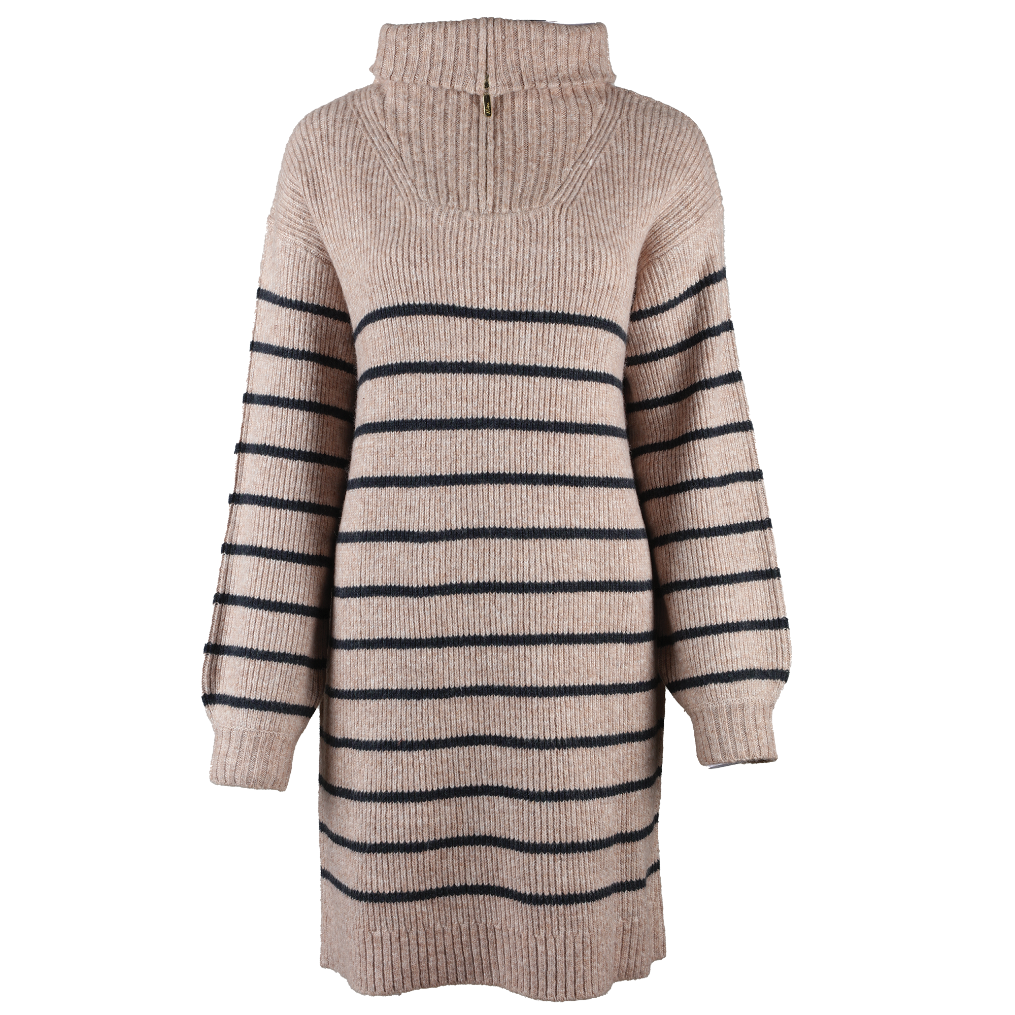 Robe rayée col camionneur - Blanc