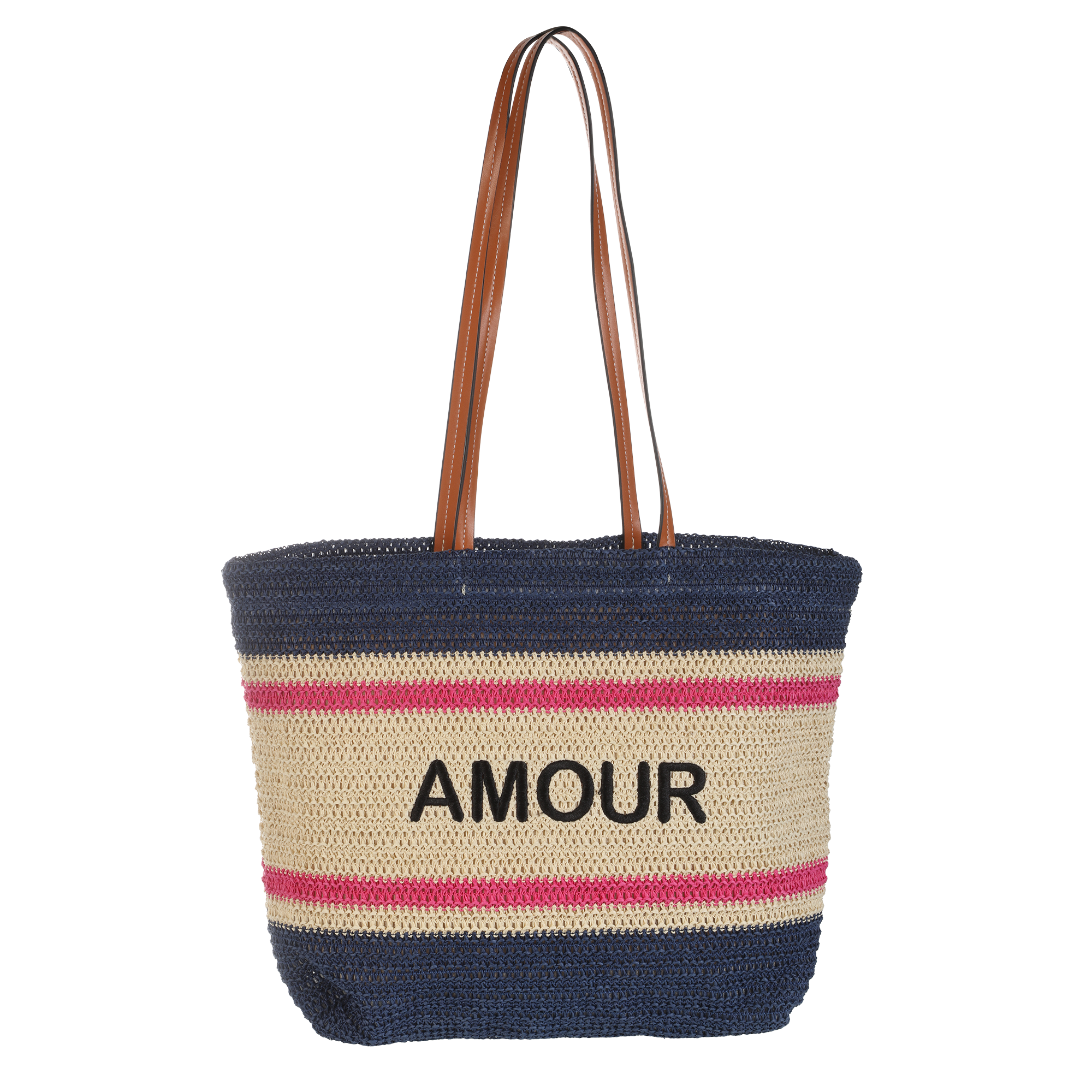 Sac en paille Amour - Vert