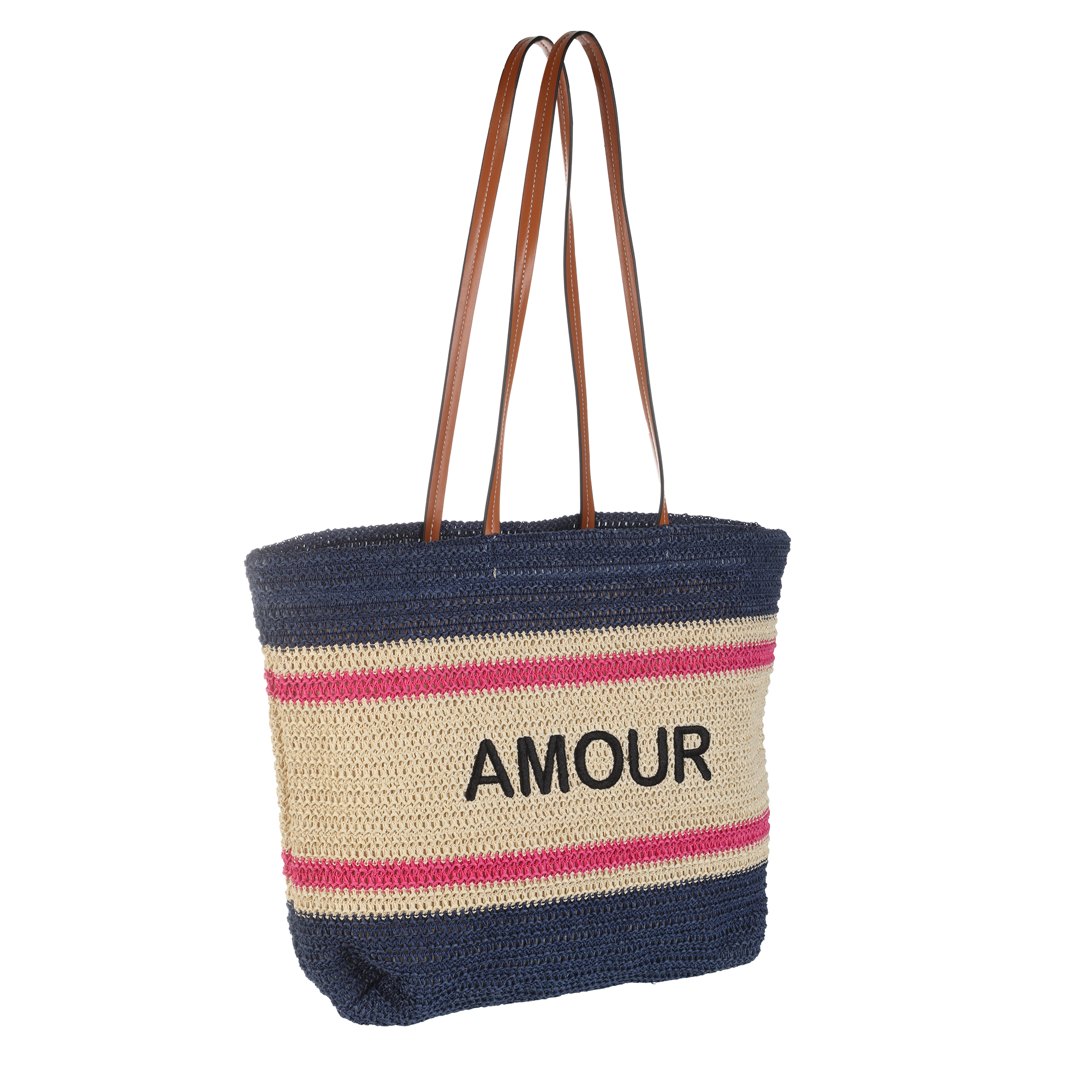 Sac en paille Amour - Vert