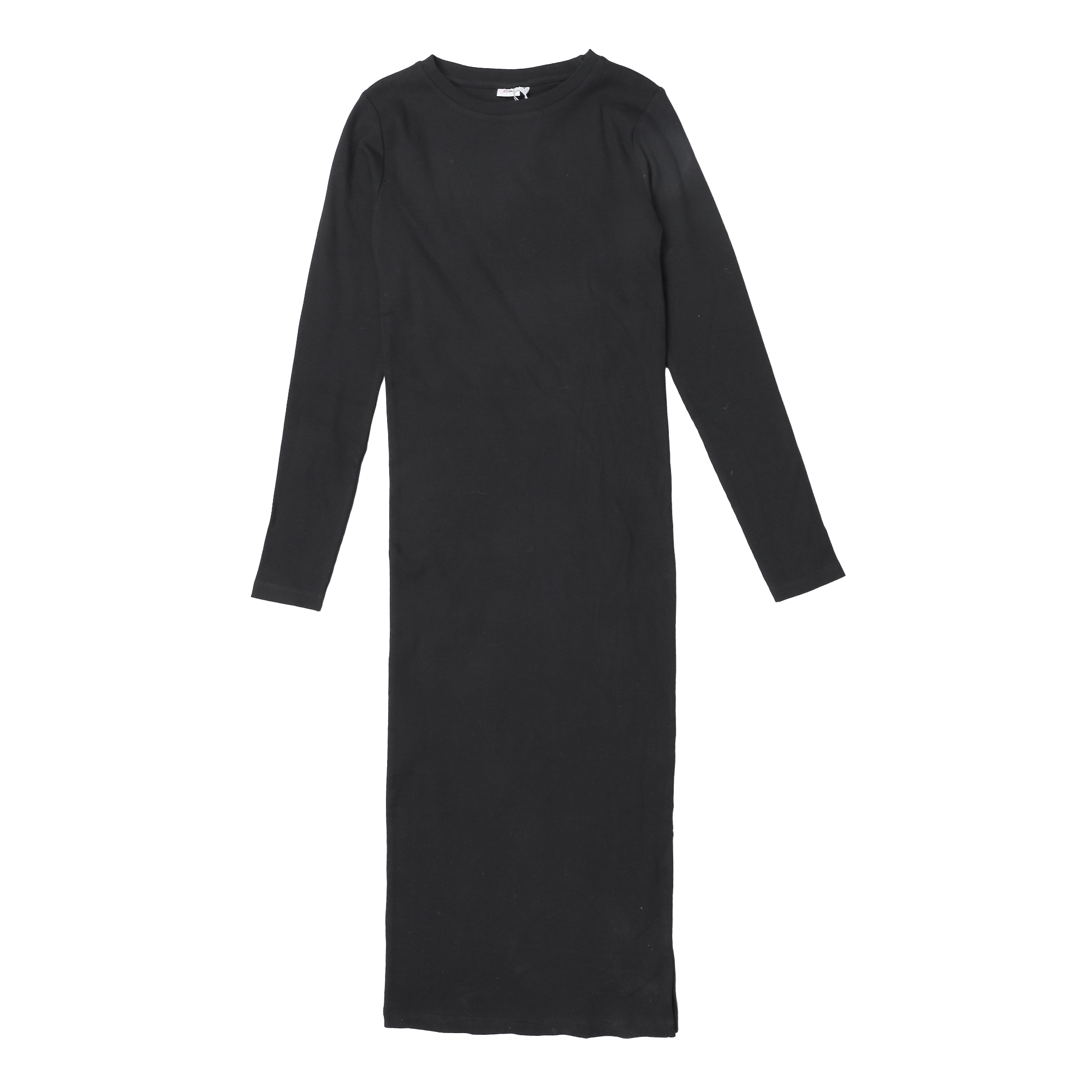 Robe côtelée manches longues  - Beige