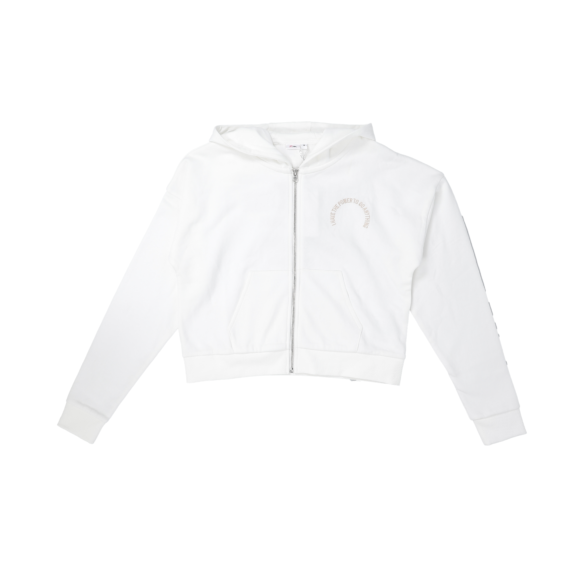 Sweat zippé à capuche  - Blanc
