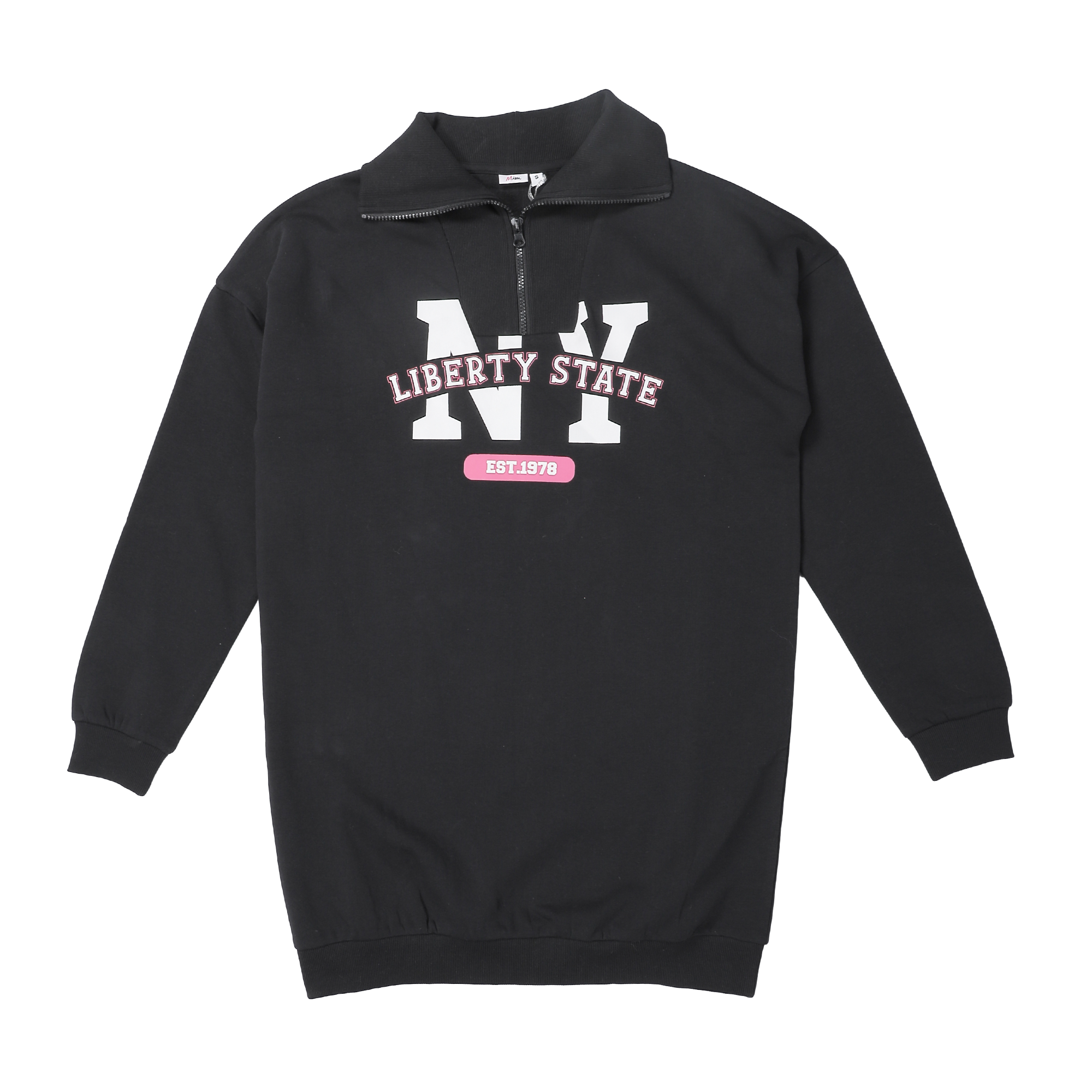 Robe sweat à col zippé - Gris