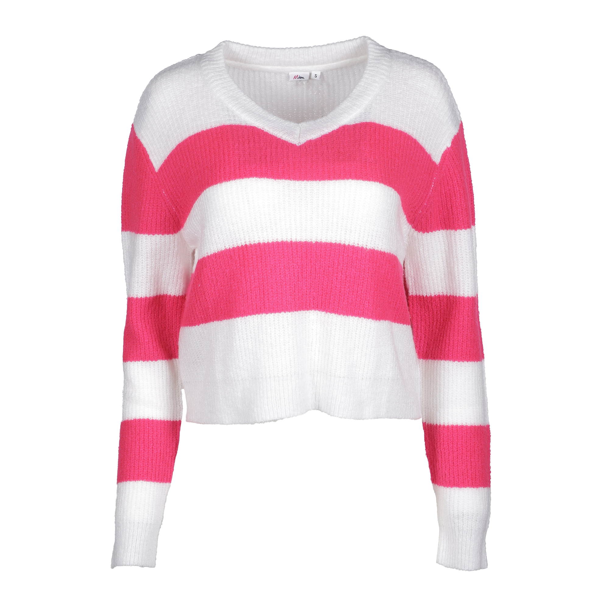 Pull à rayures  - Rose