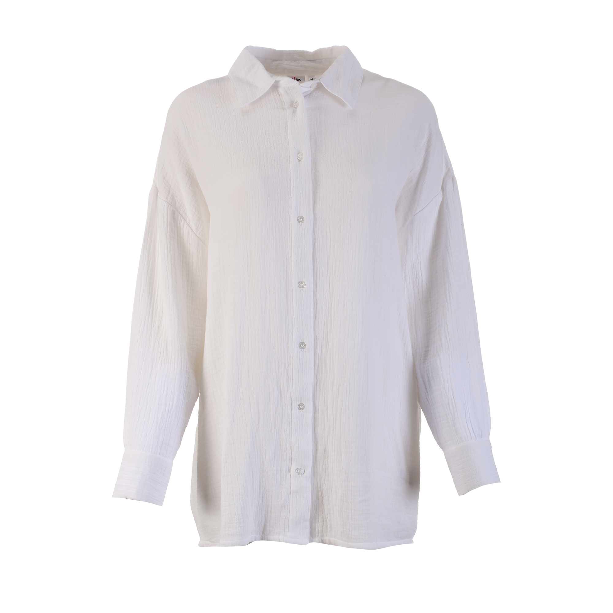 Chemise oversize en gaze de coton  - Blanc