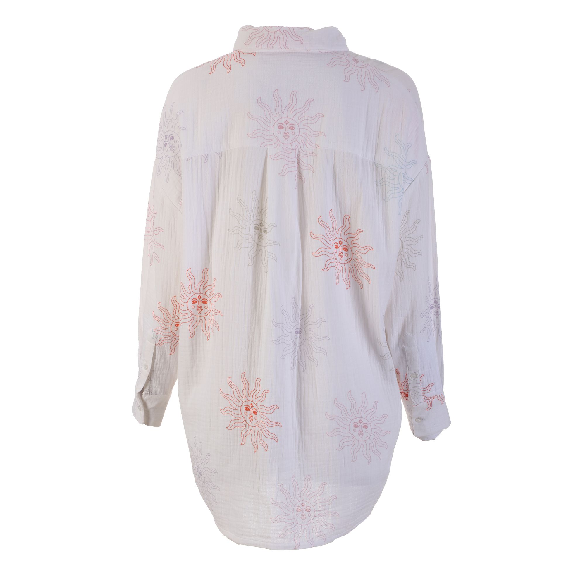 Chemise oversize en gaze de coton  - Bleu