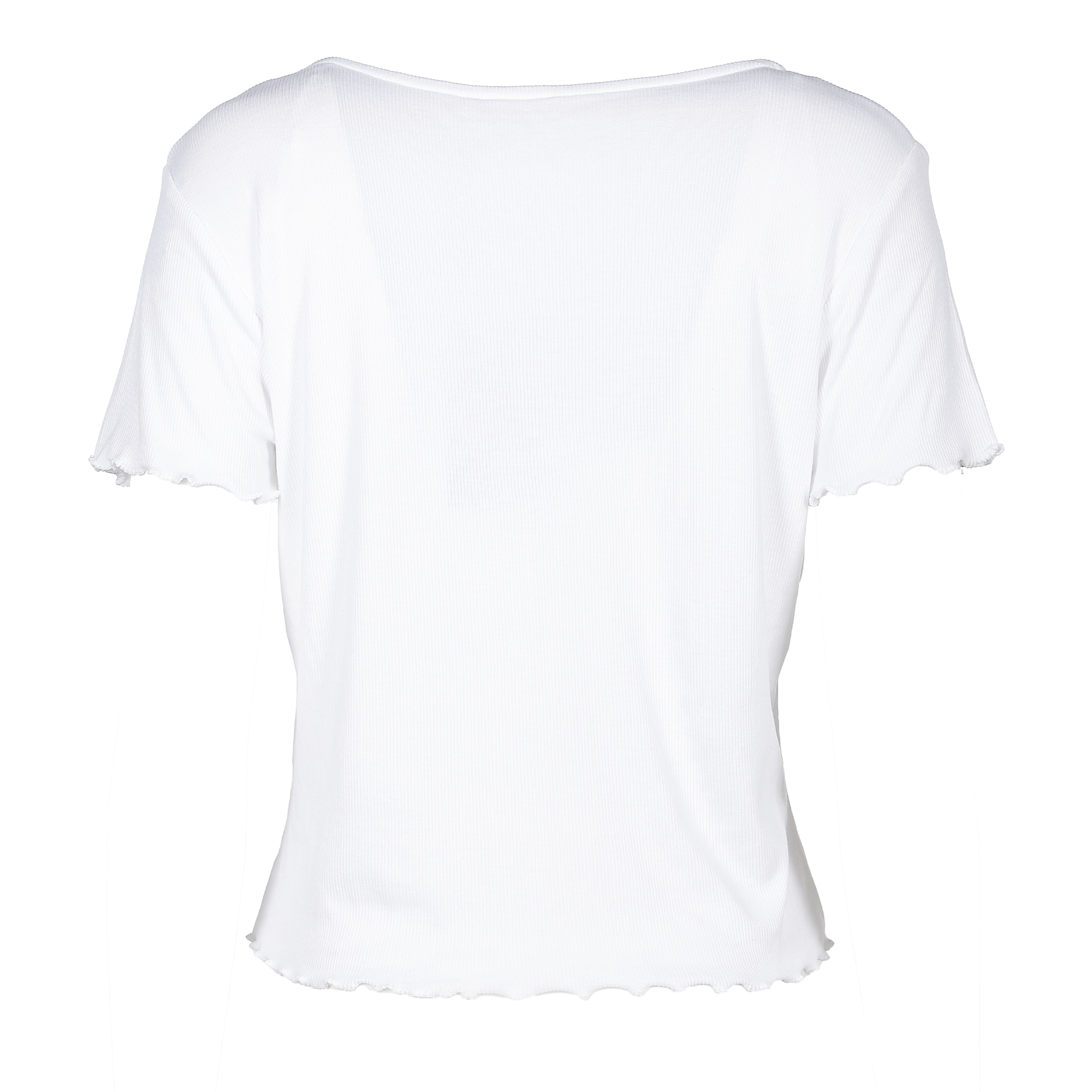Tee-shirt côtelé à boutons  - Blanc